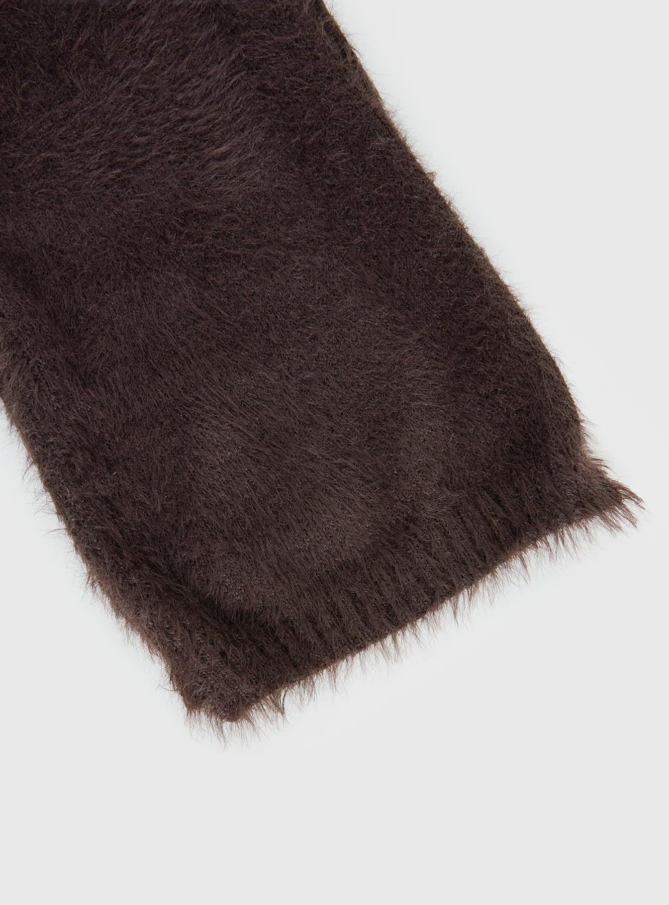 Yvetta Fluffy Scarf Brown women's accessory by Ellevoria