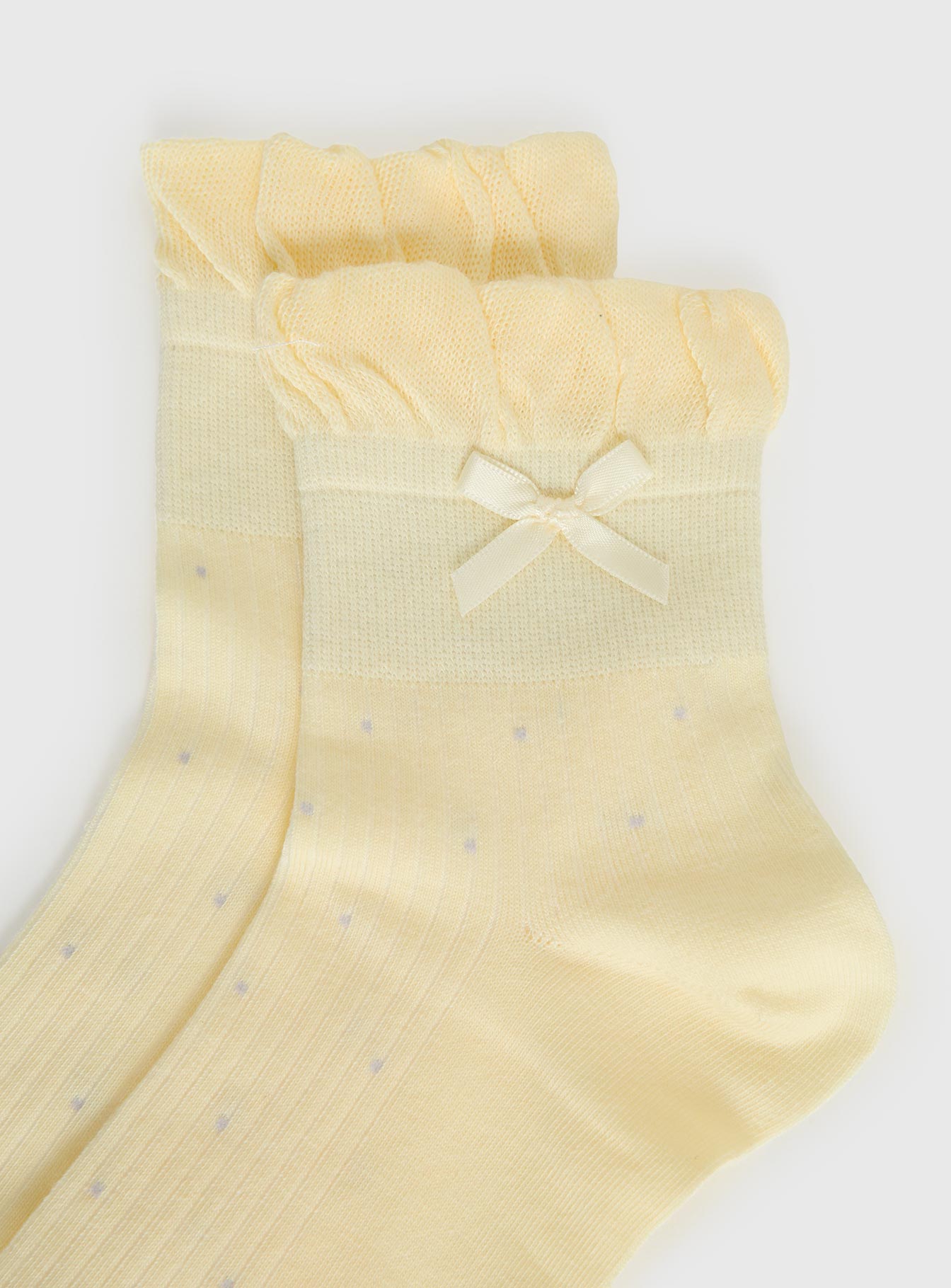 Ceyla Frill Socks Yellow Polka women's socks by Ellevoria