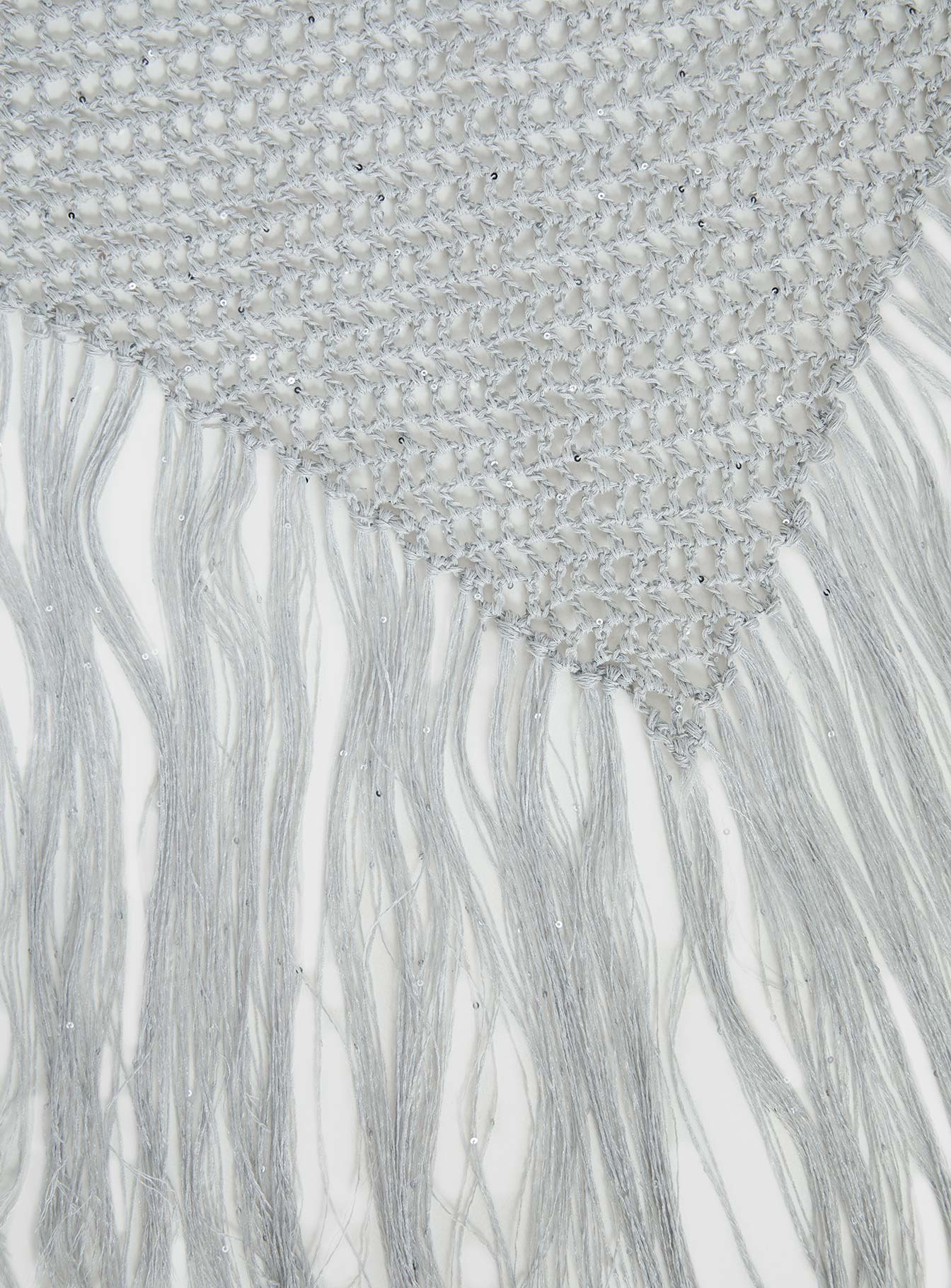 Briee Fringe Detail Hair Scarf Silver women's hair accessory by Ellevoria