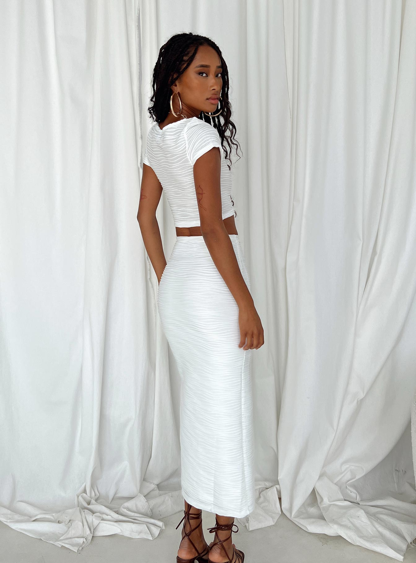 Terah Set White women's skirt set by Ellevoria