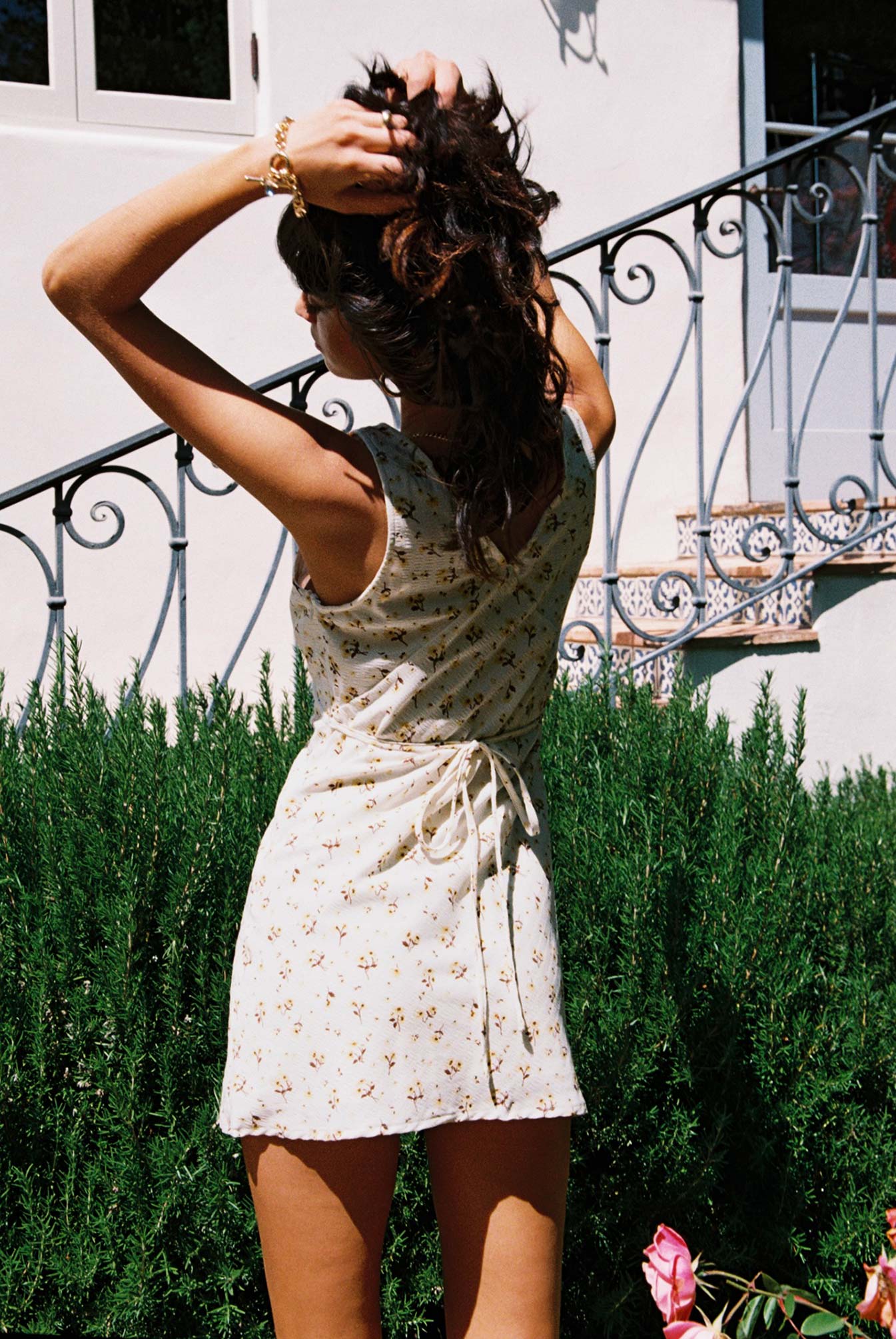 Nellie Mini Dress White / Yellow Floral - women's fashion by Ellevoria - view 4