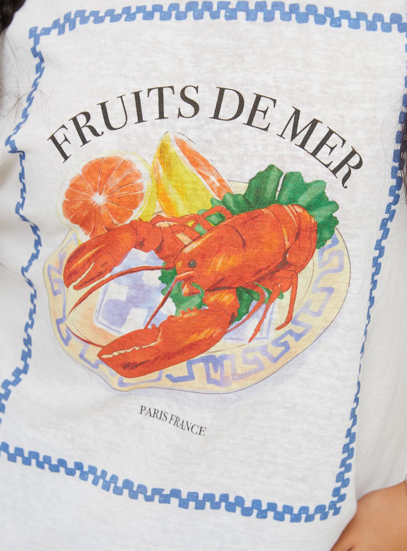 Larry Lobster Oversized Tee White - women's top by Ellevoria - view 6