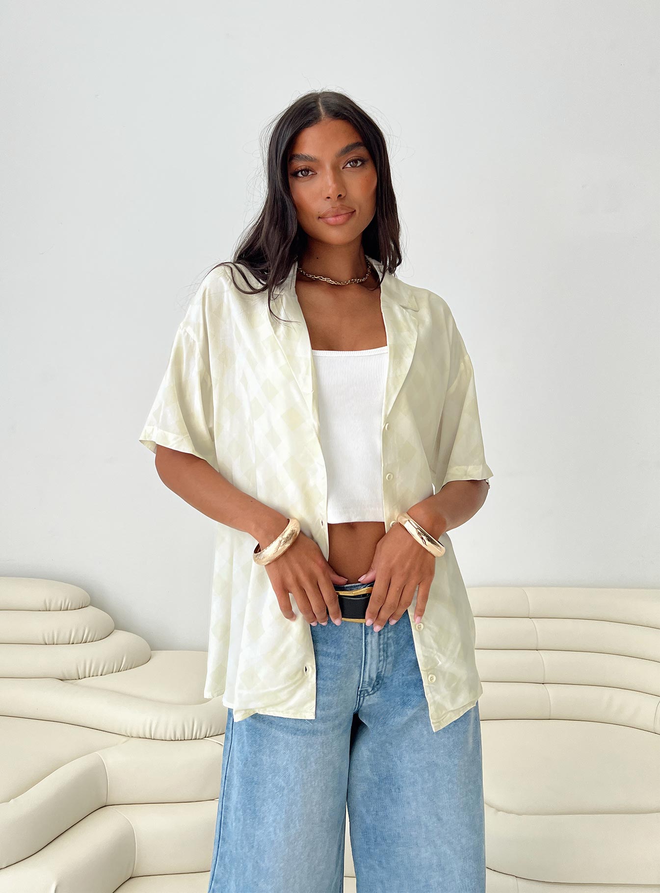 Caraliia Shirt Green Check - women's shirt by Ellevoria - view 7