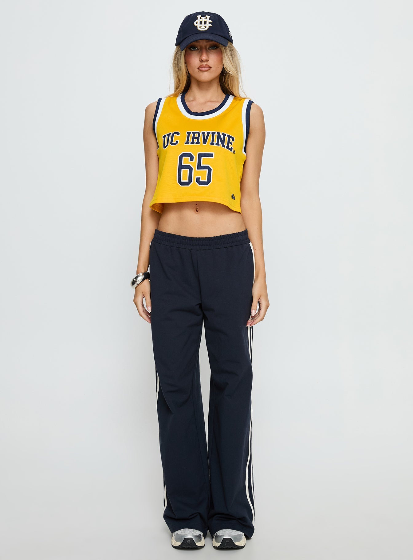 UC Irvine Cropped Basketball Jersey Tank Yellow - women's top by Ellevoria - view 7