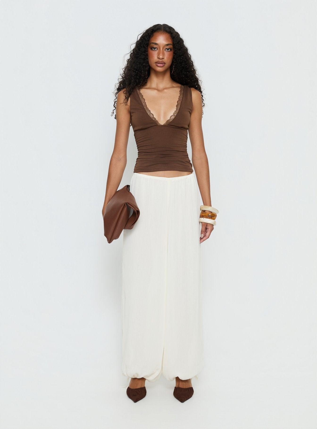 Moondancer Balloon Pants Cream - loose fit women's bottoms by Ellevoria
