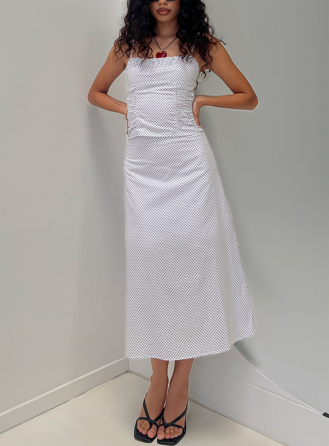 Shining Mirrors Set White / Black Polka women's matching set by Ellevoria