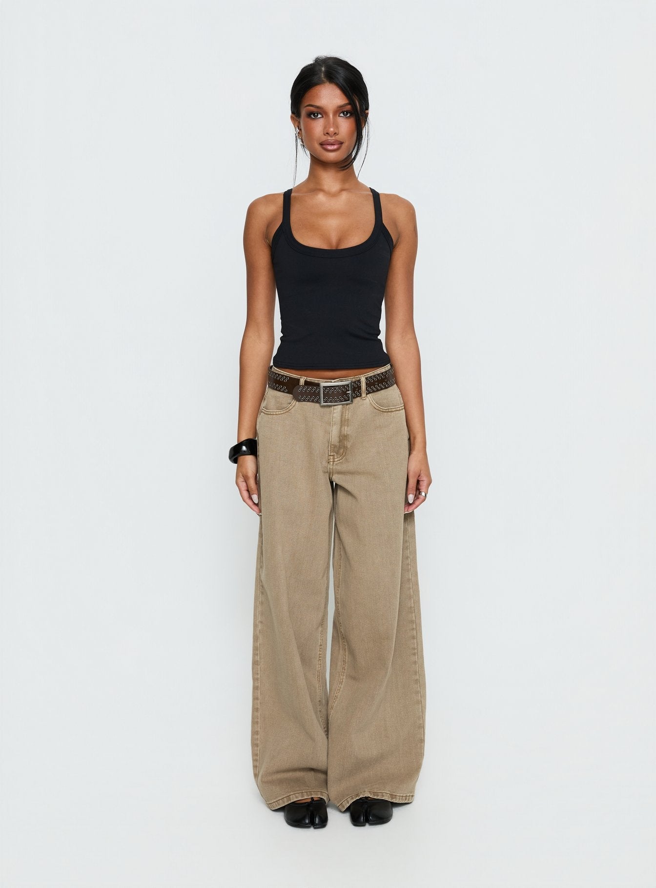 Naylor Mid Rise Wide Leg Jeans Light Brown Wash women's denim jeans by Ellevoria