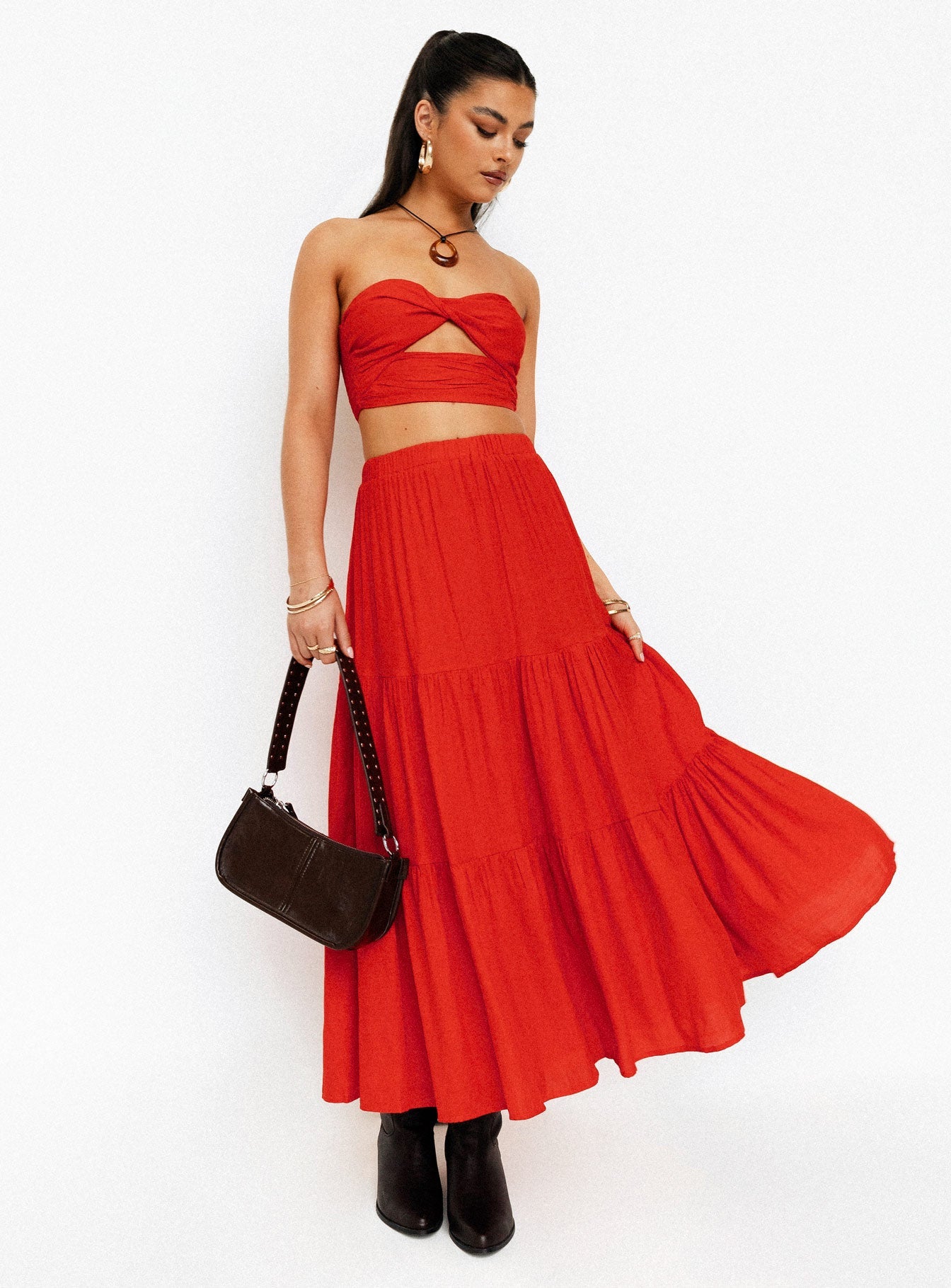 Allie Set Red women's skirt set by Ellevoria