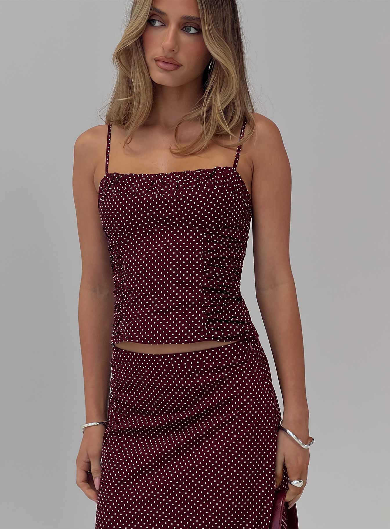 Shining Mirrors Set Burgundy women's two piece set by Ellevoria