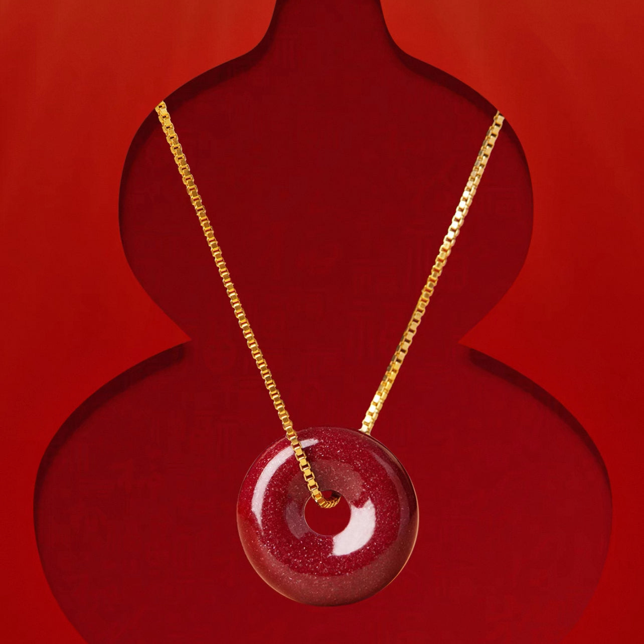 24K Gold Cinnabar Guardian Vortex Pendant
