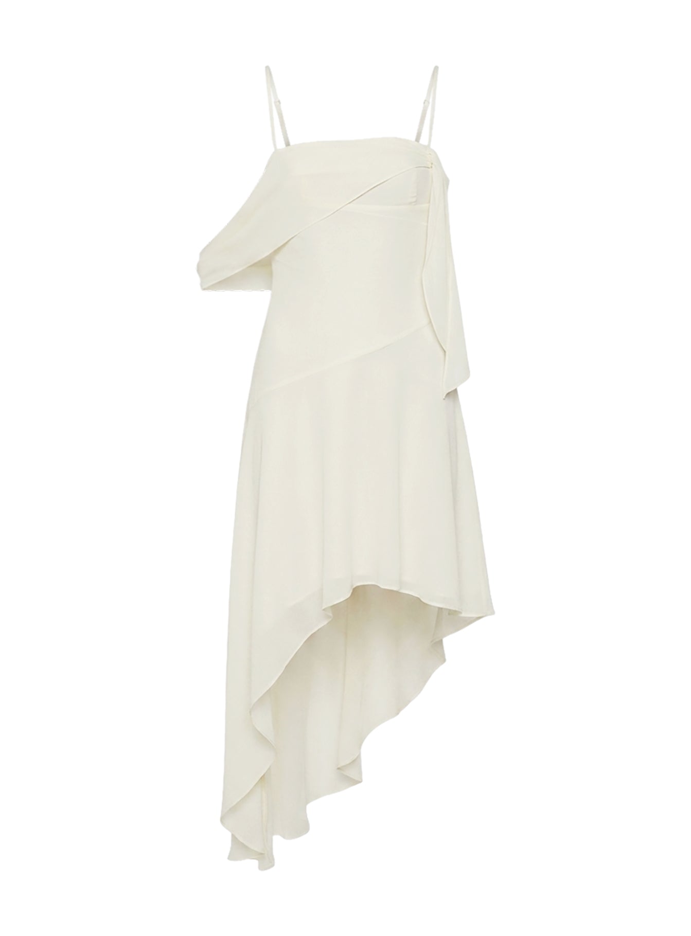 Massey Bust Draping Low Back Midi Dress Off White - women's midi dress by Ellevoria - view 9