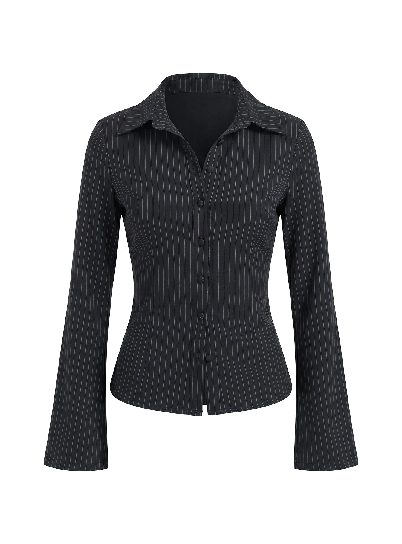 Anni Pinstripe Shirt Black - women's shirt by Ellevoria - view 12