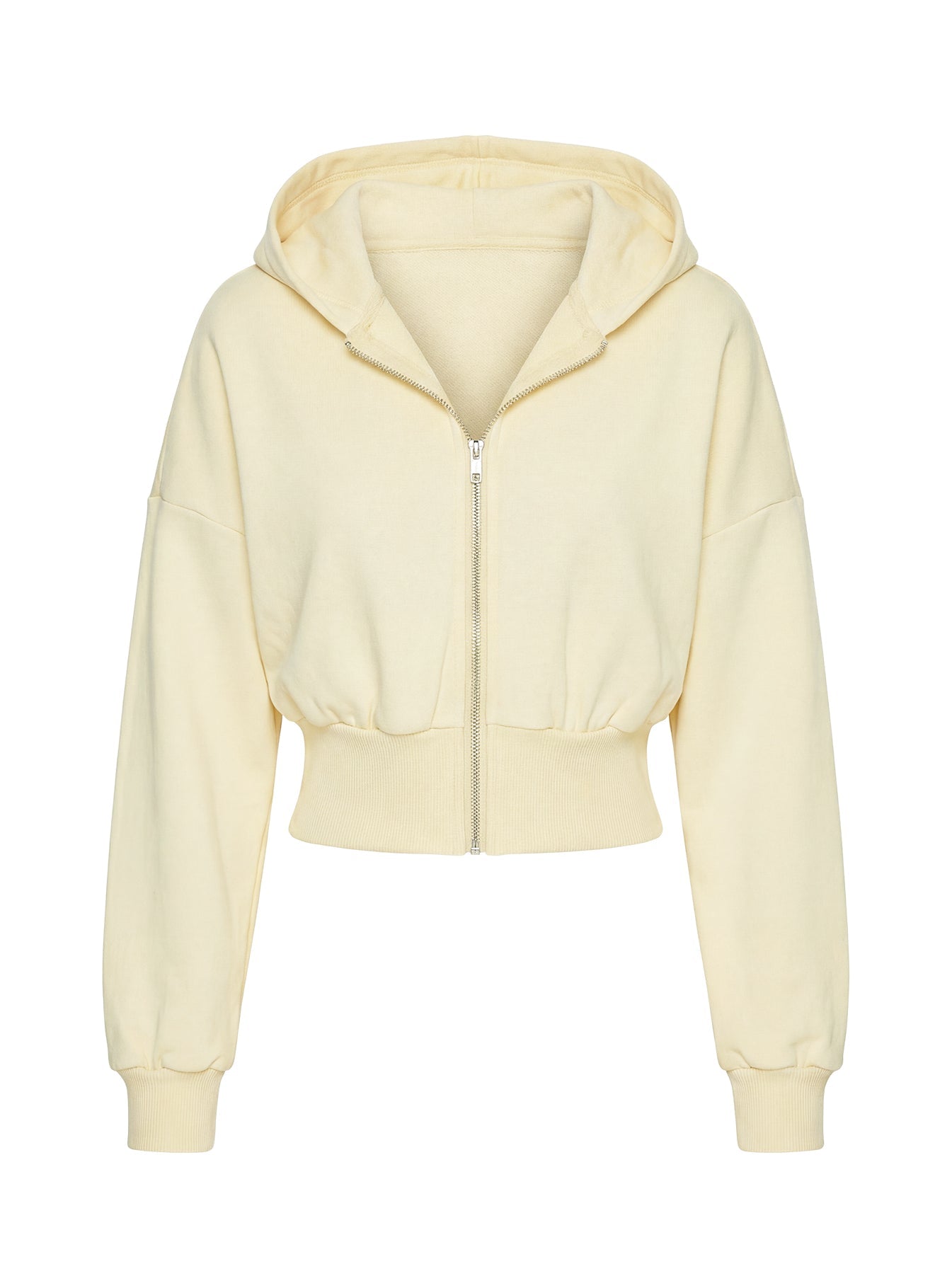 Daytime Cropped Blouson Hoodie Buttercream women's sweater by Ellevoria