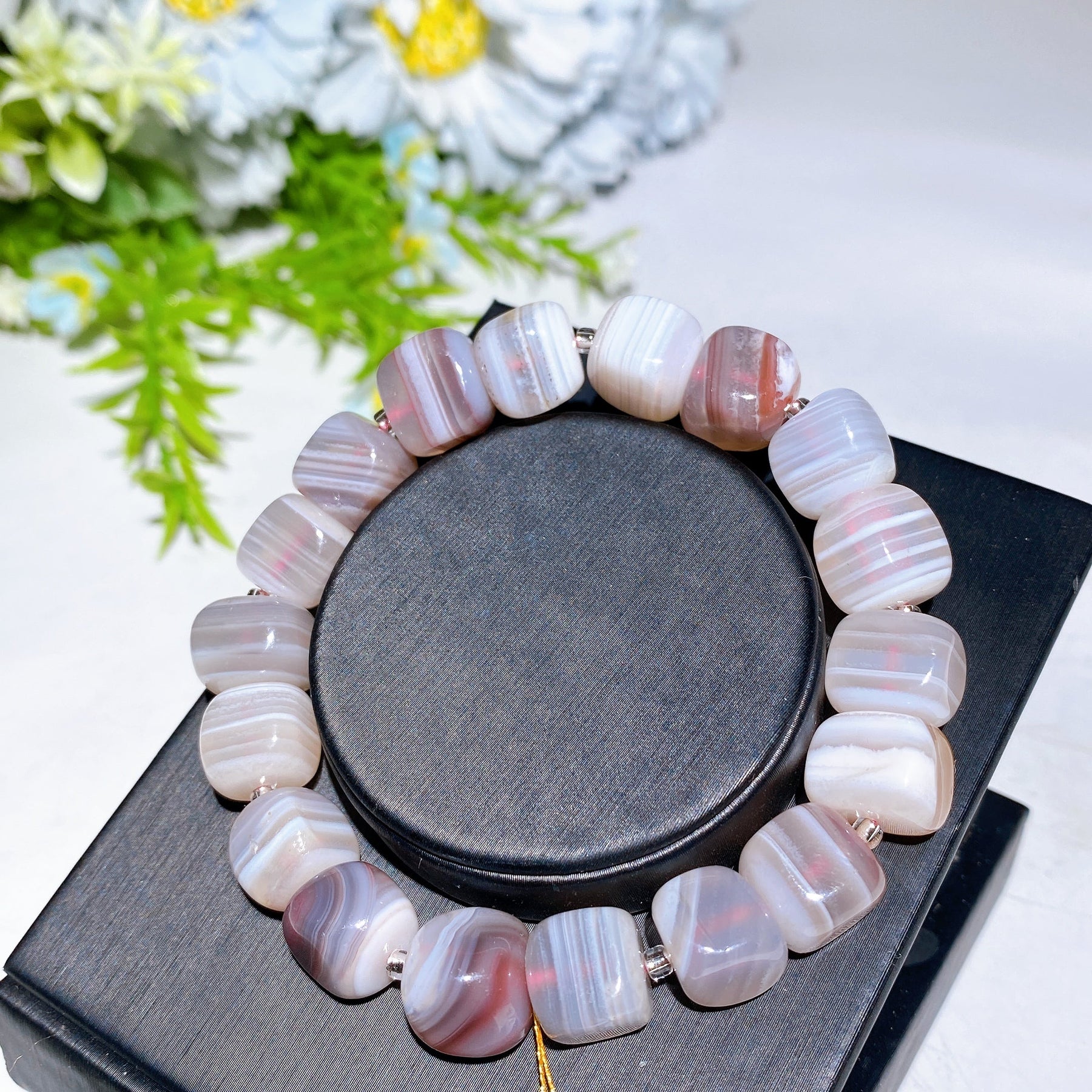 Lantern Faceted Natural Botswana Bracelet