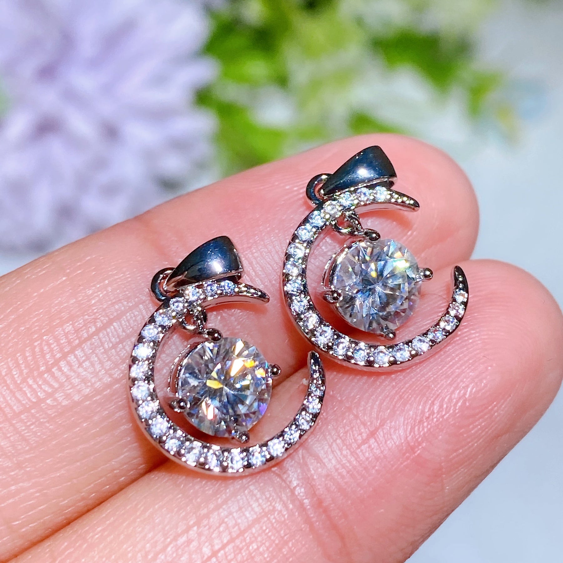 Copper Silver Plated Crystal Pendant