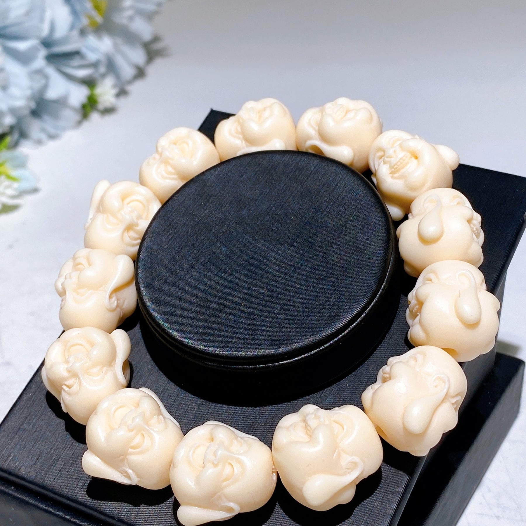 16mm Ivory Nut Buddha Head Bracelet