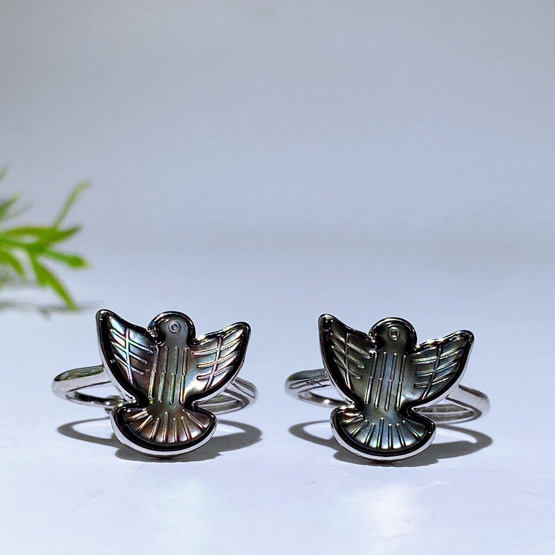 Copper Silver Plated Rainbow Shell Eagle Ring