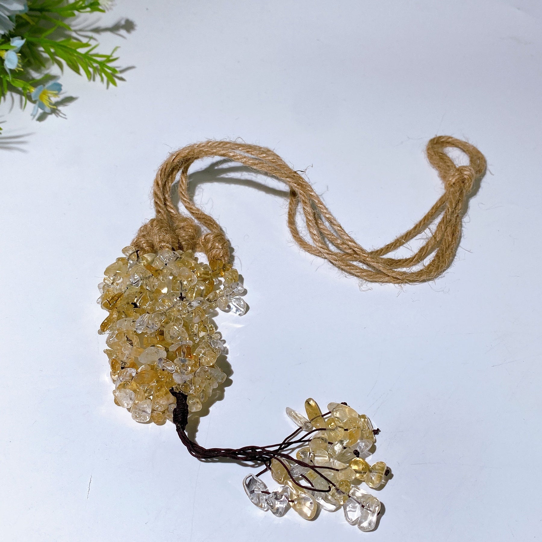 45cm Crystal Chips Web with Rope Hanging Ornament