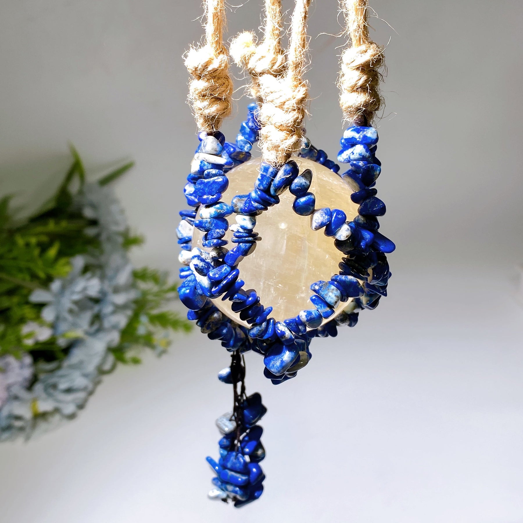 45cm Crystal Chips Web with Rope Hanging Ornament