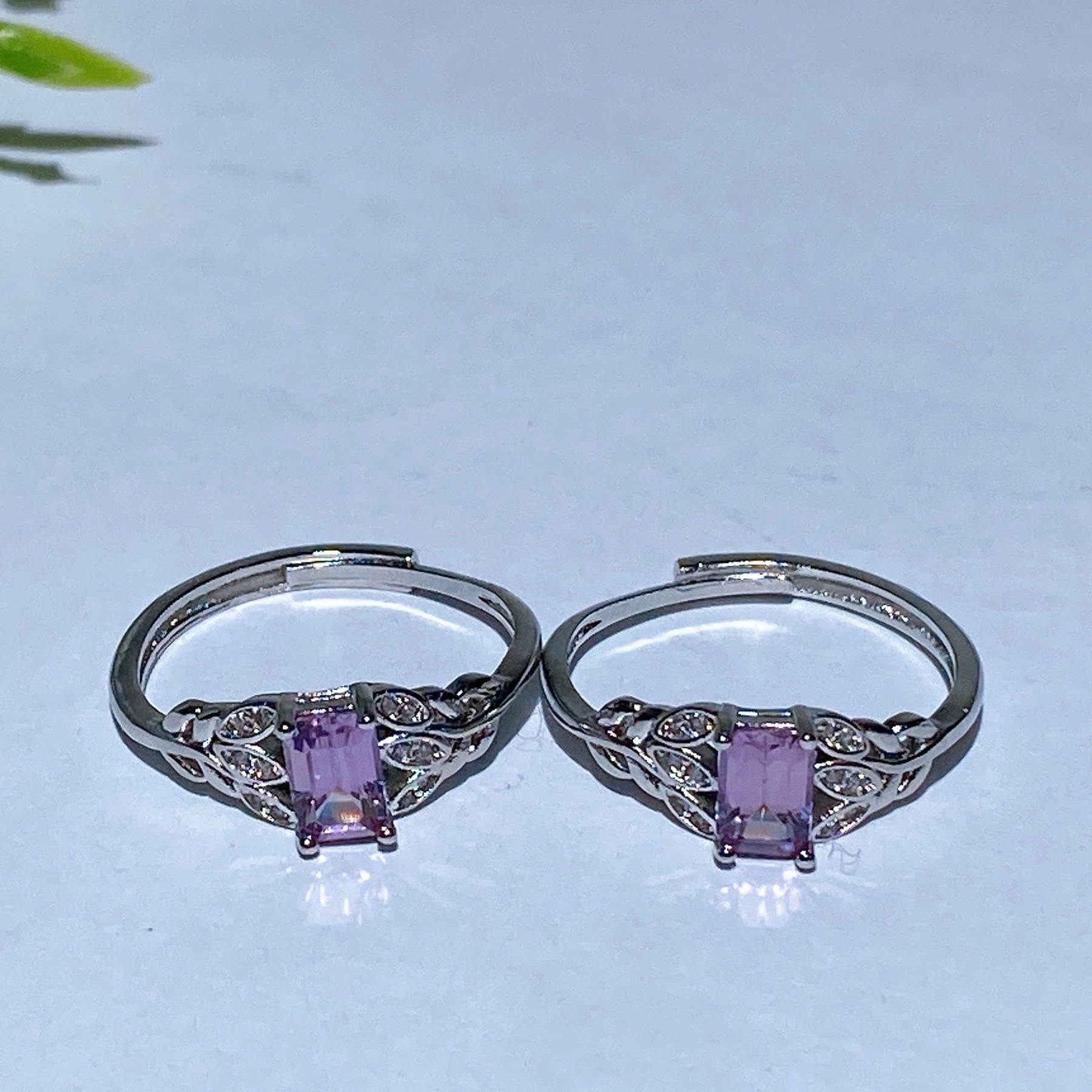 Copper Silver Plated Crystal Ring