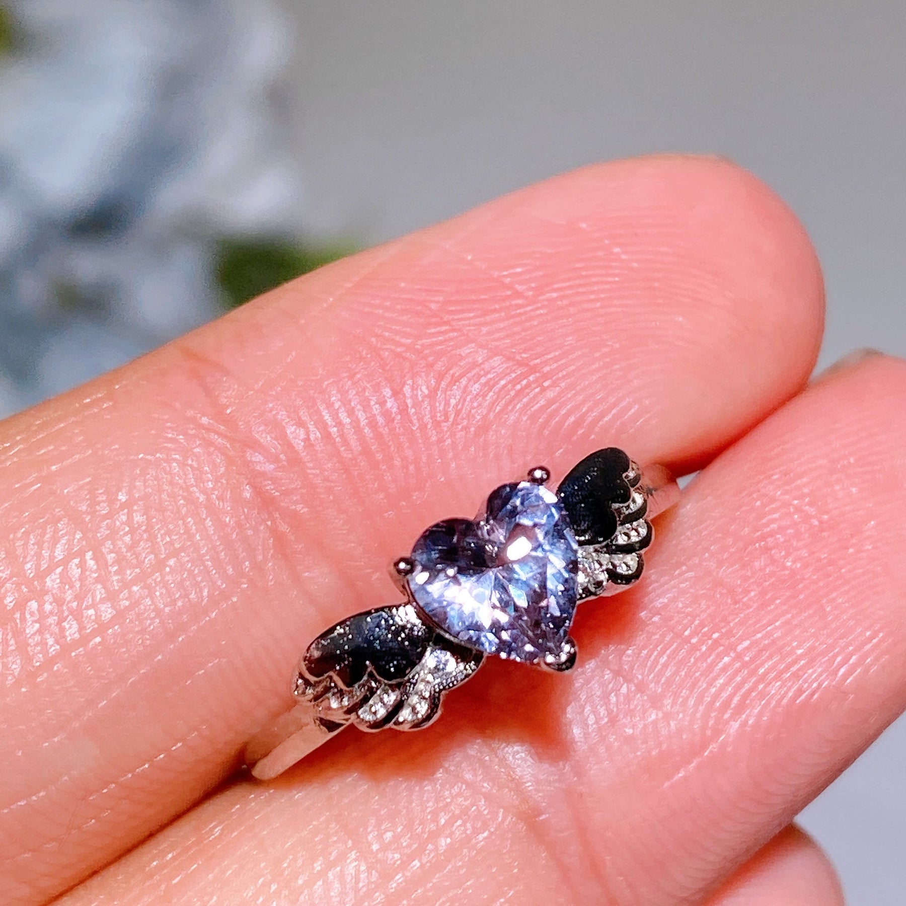 Copper Silver Plated Crystal Ring