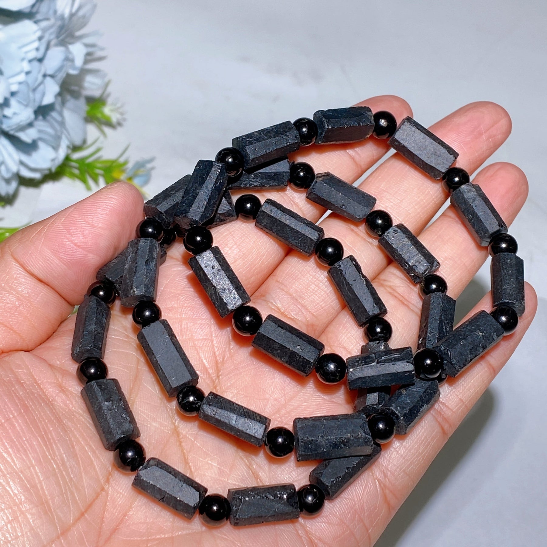 13mm Raw Tourmaline Bracelet