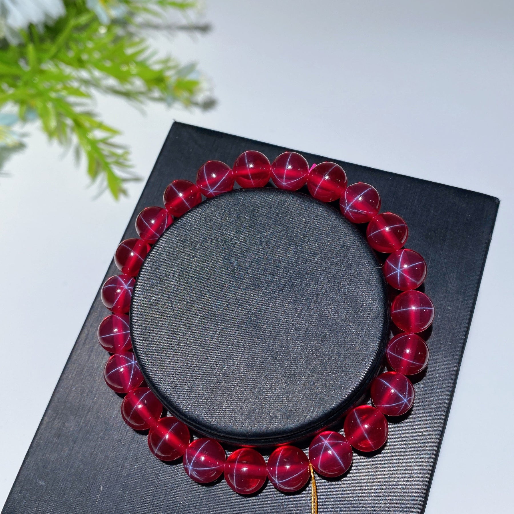 6mm 8mm 10mm UV Reactive Star Ruby Bracelet