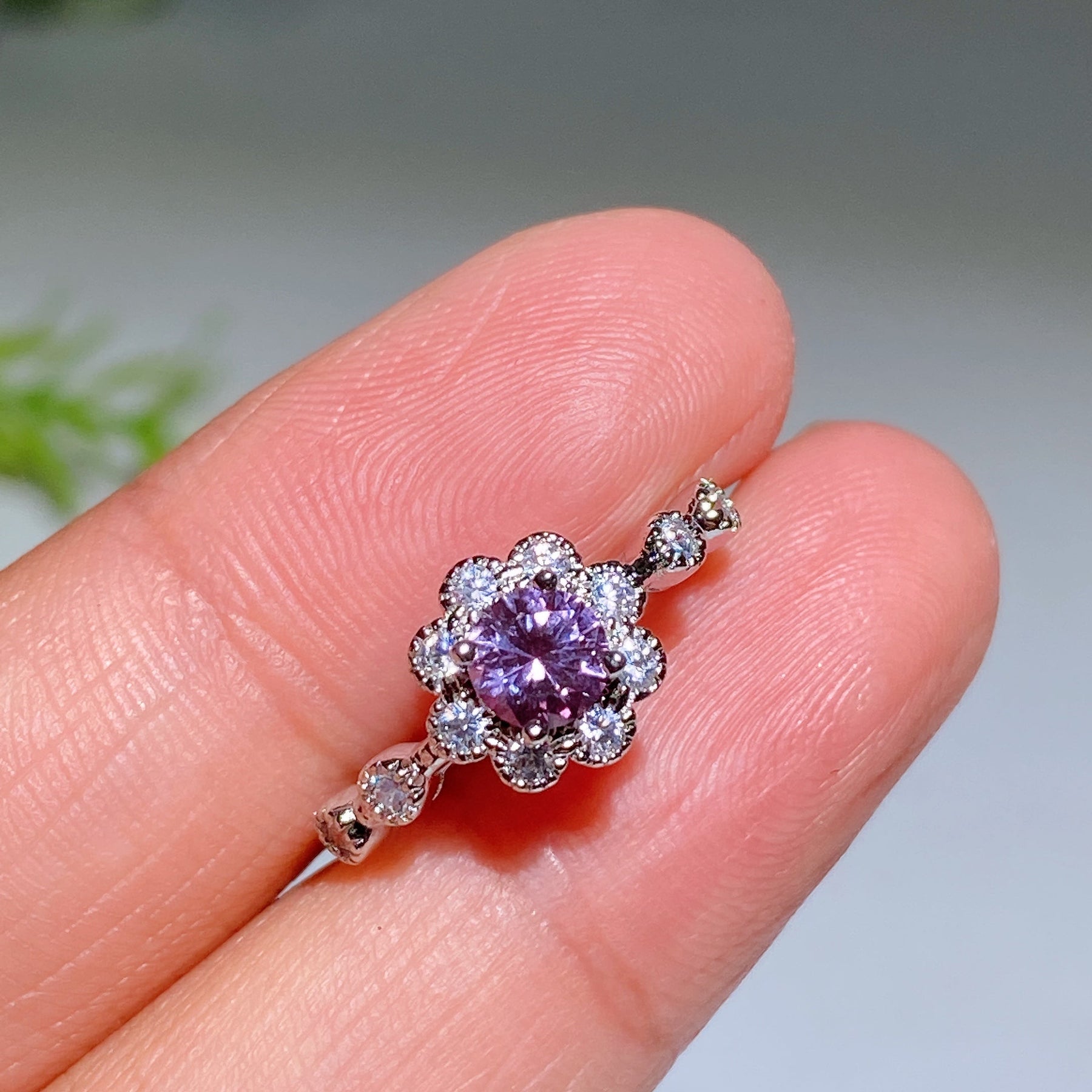 White Copper Alexanderite Ring