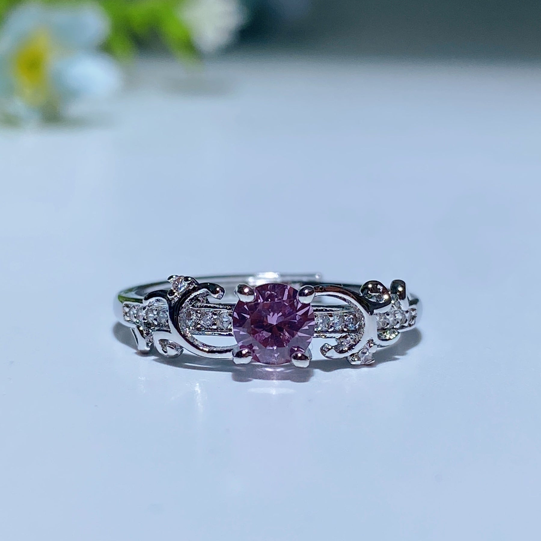 White Copper Alexanderite Ring