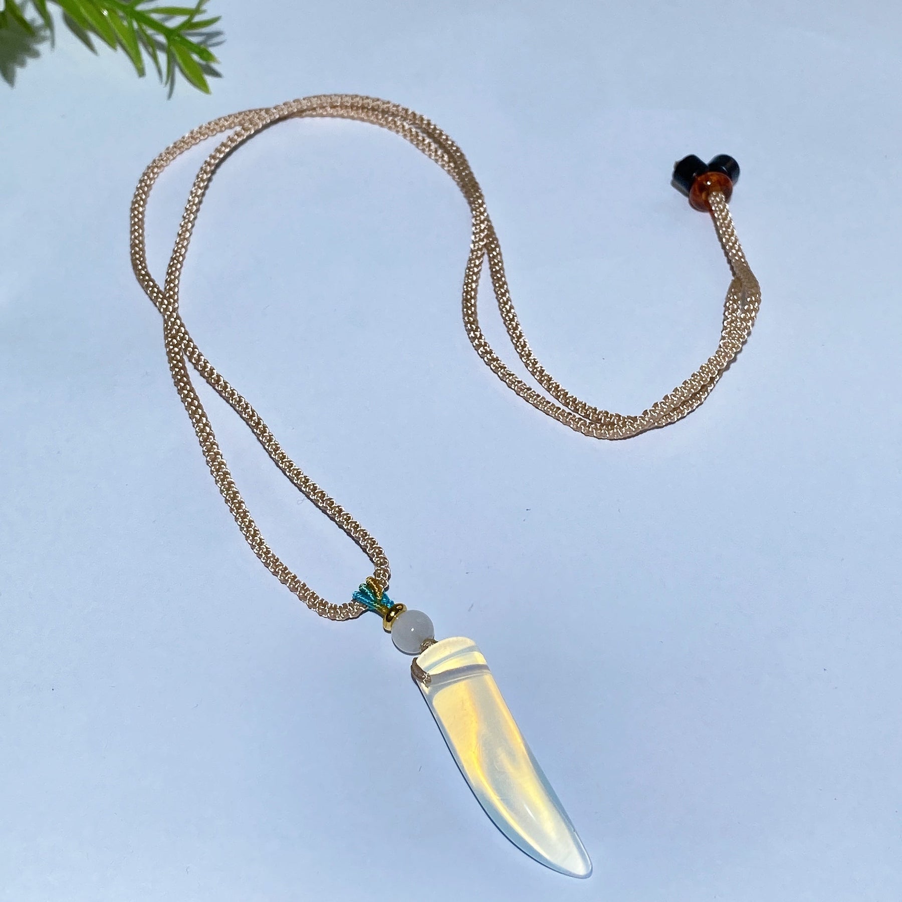 Crystal Wolf Tooth with Cord Necklace
