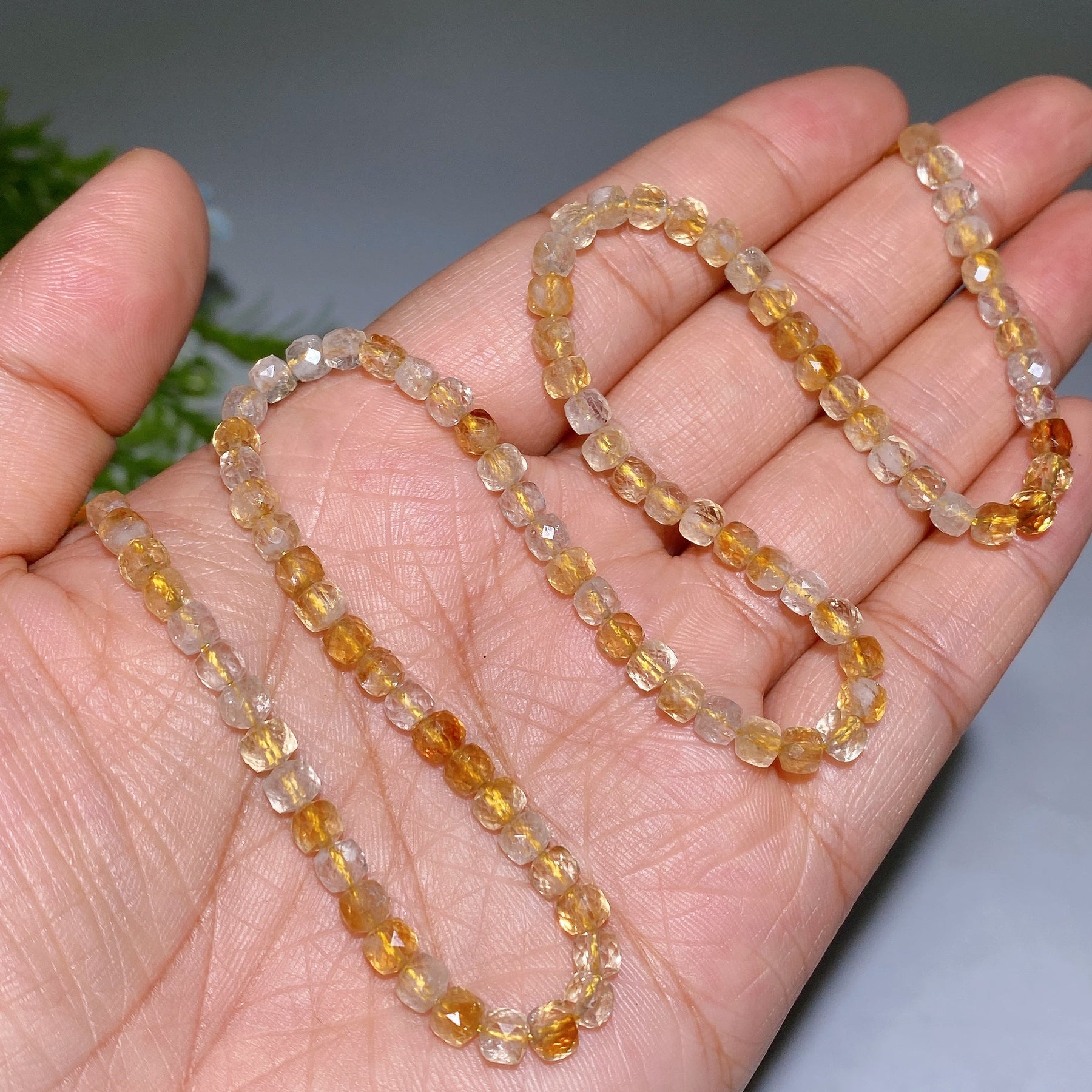 4mm Crystal Faceted Cube Bead String Crystal