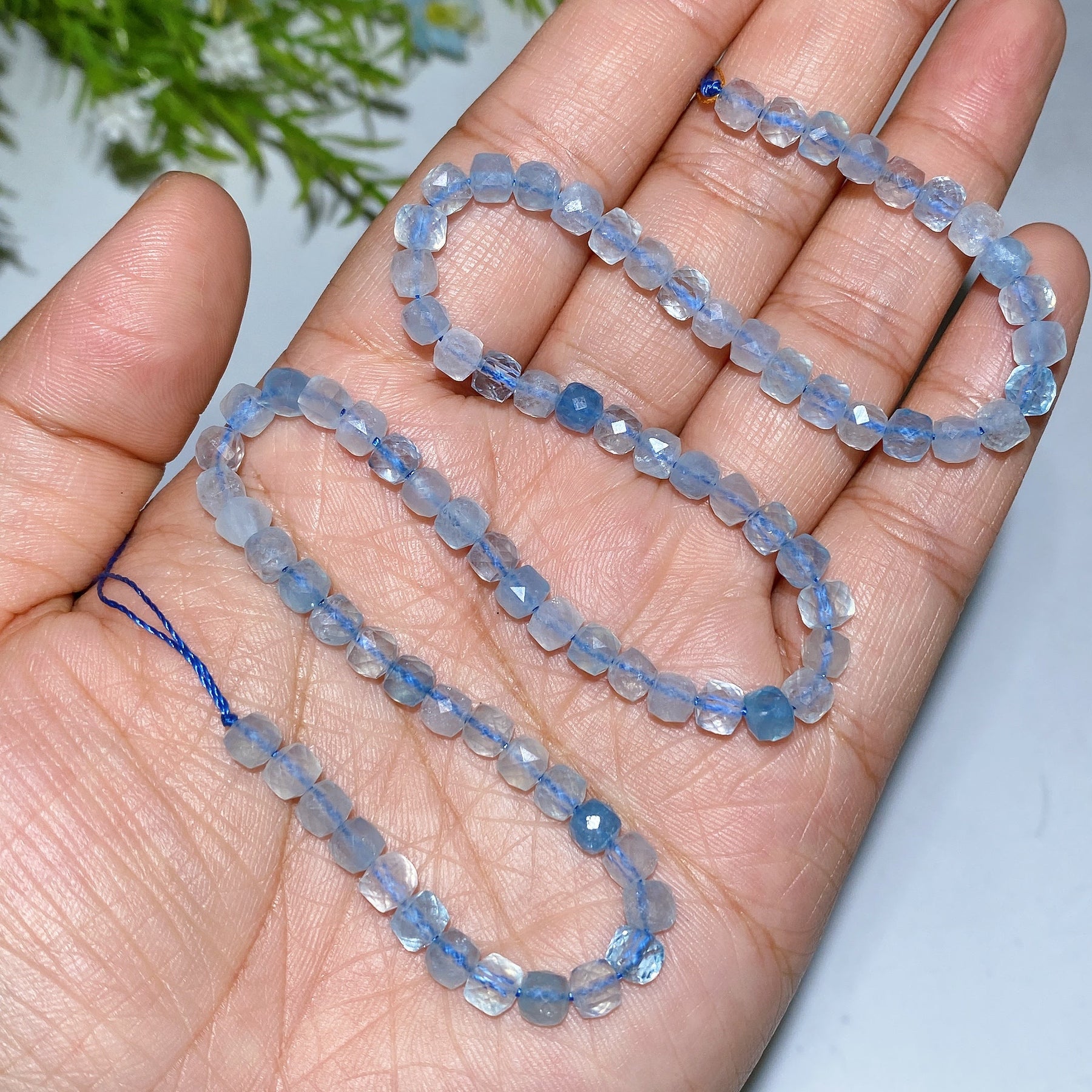 4mm Crystal Faceted Cube Bead String Crystal