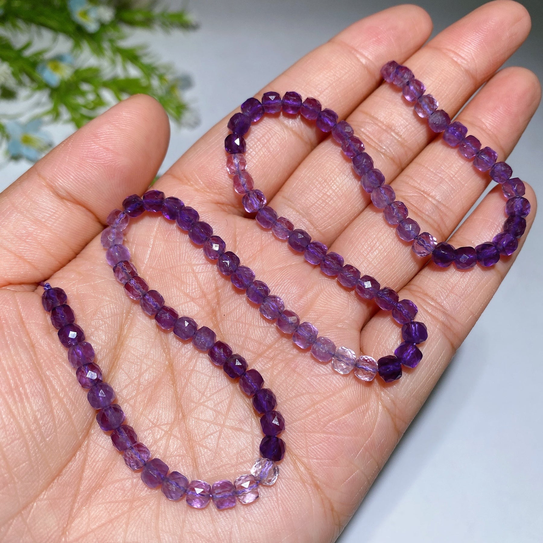 4mm Crystal Faceted Cube Bead String Crystal