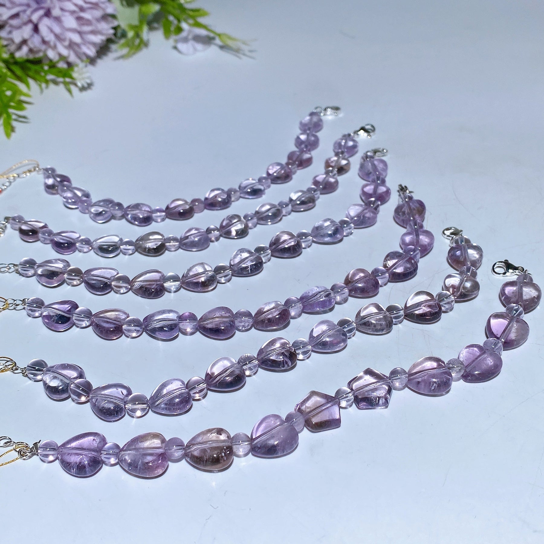 Lavender Amethyst Heart Bracelet