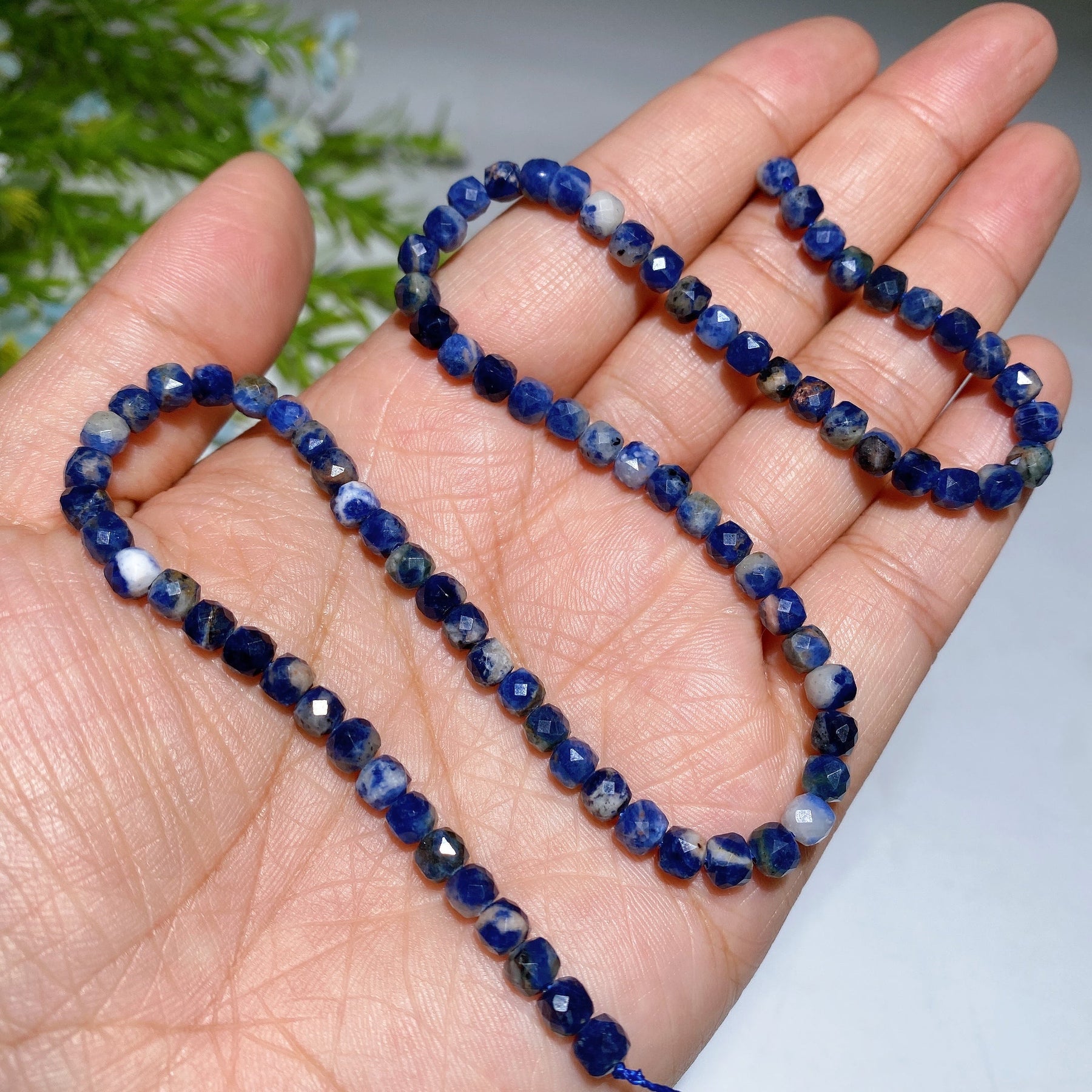 4mm Crystal Faceted Cube Bead String Crystal