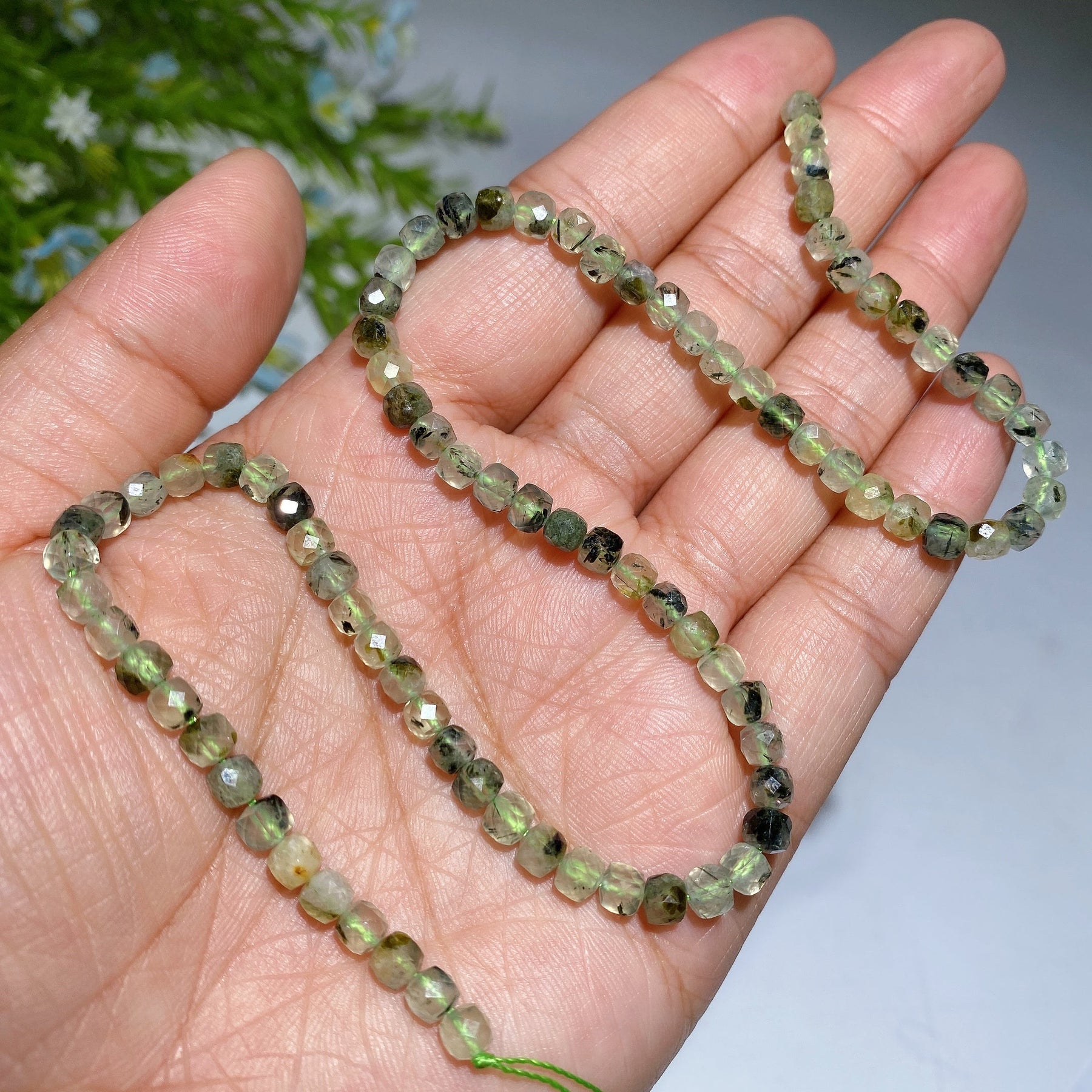 4mm Crystal Faceted Cube Bead String Crystal