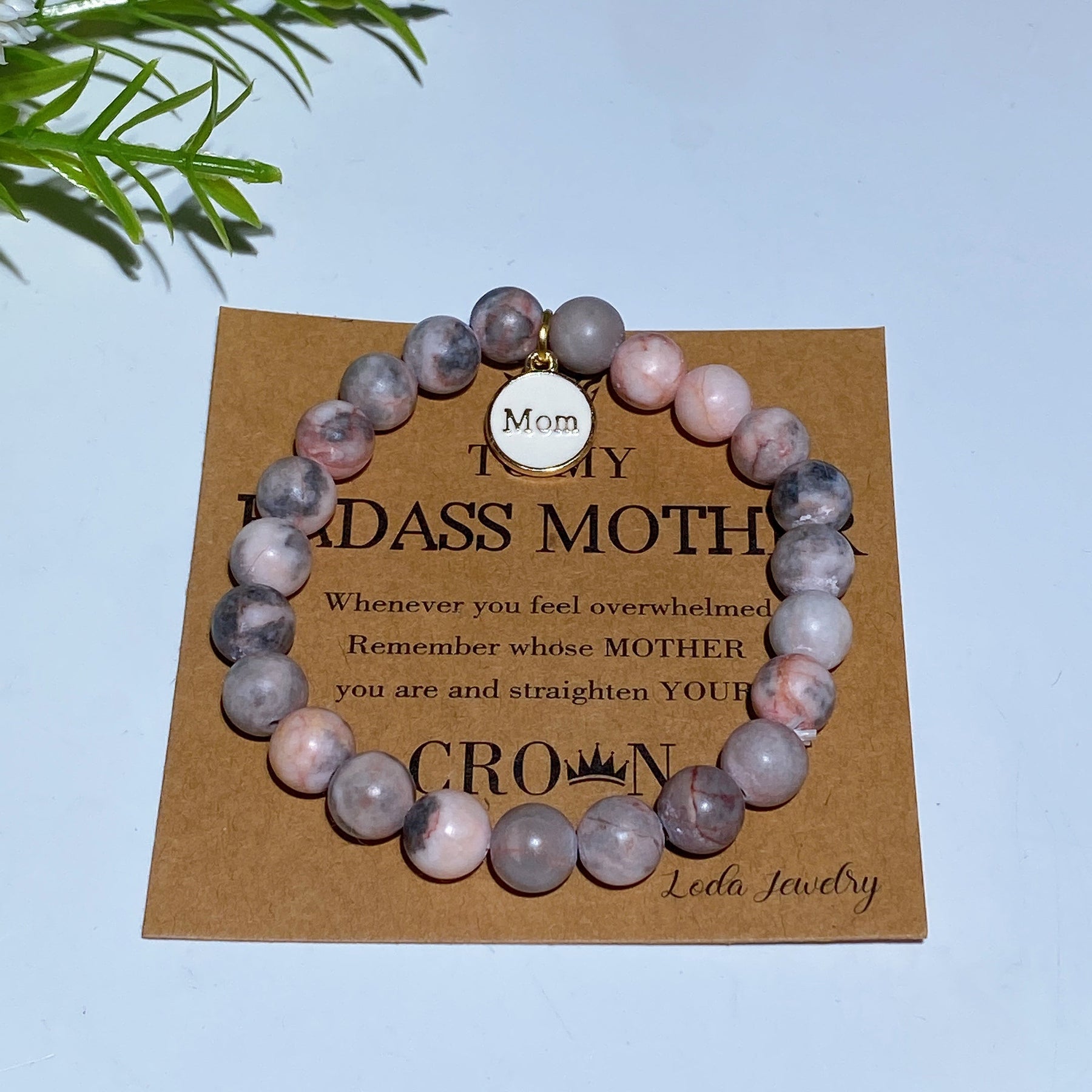 Mother's Day Gift 8mm Crystal Pearl Bracelet with Card