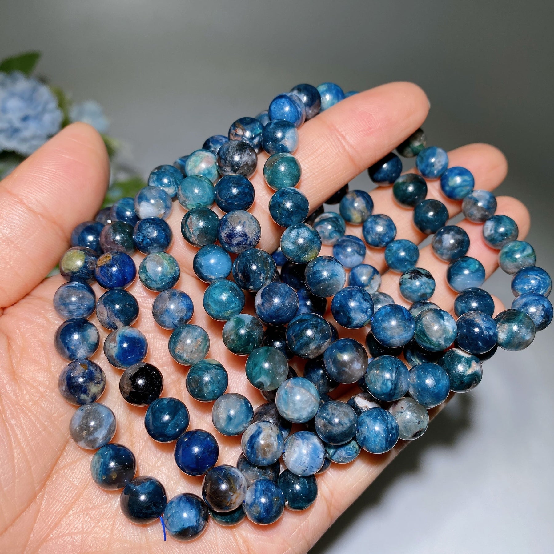 8mm 12mm Namibia Blue Sugilite Bracelet
