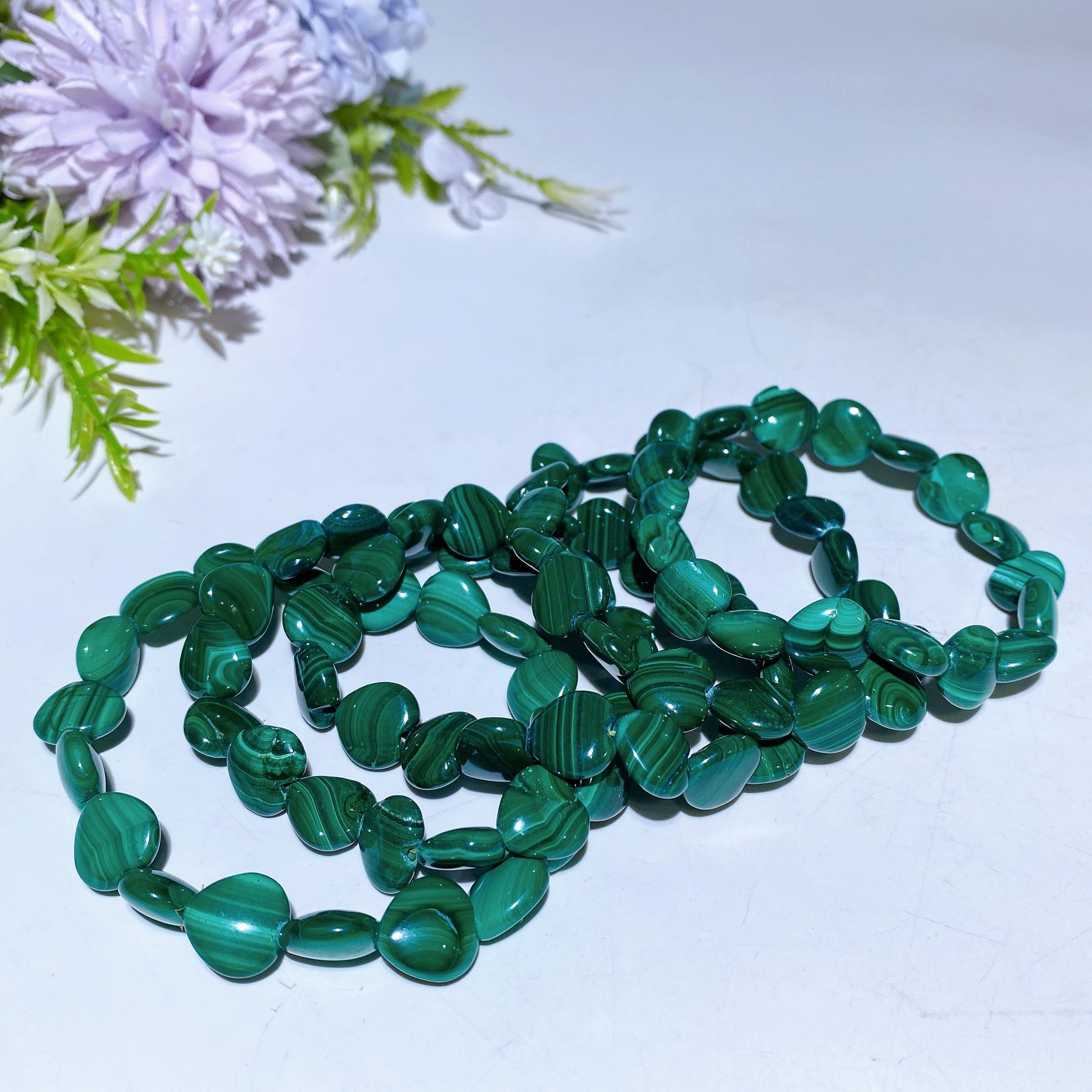 Natural Malachite Heart Bracelet