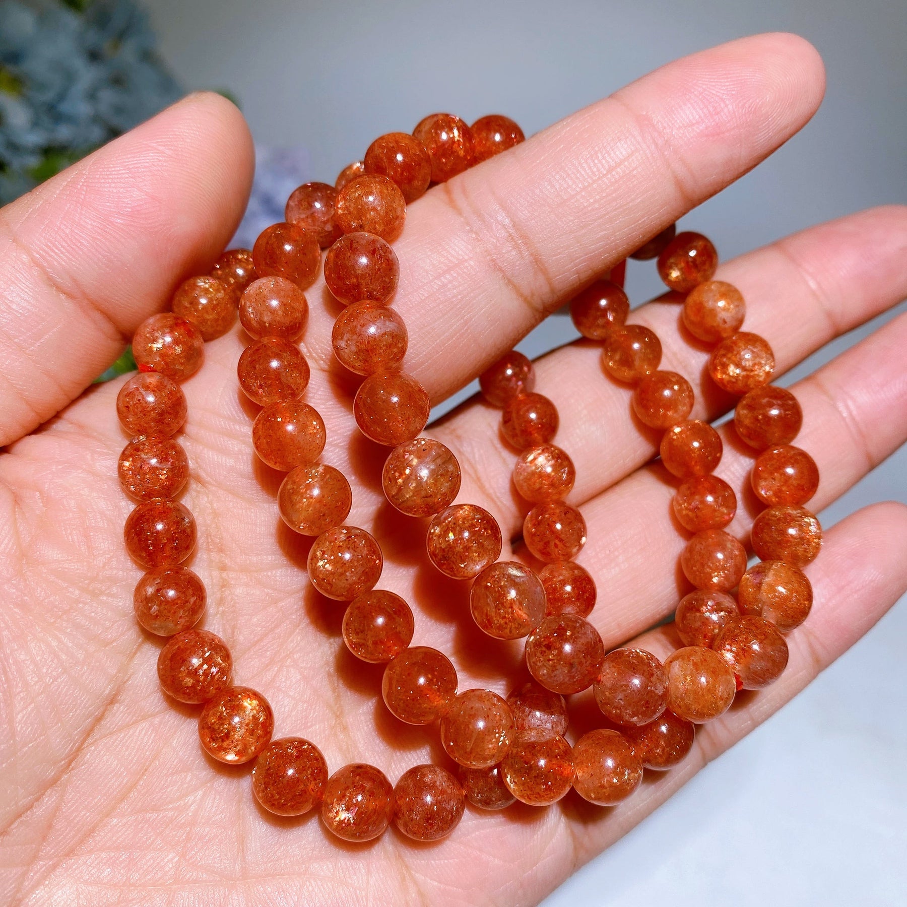 7.8-8mm High Grade Golden Sunstone Bracelet