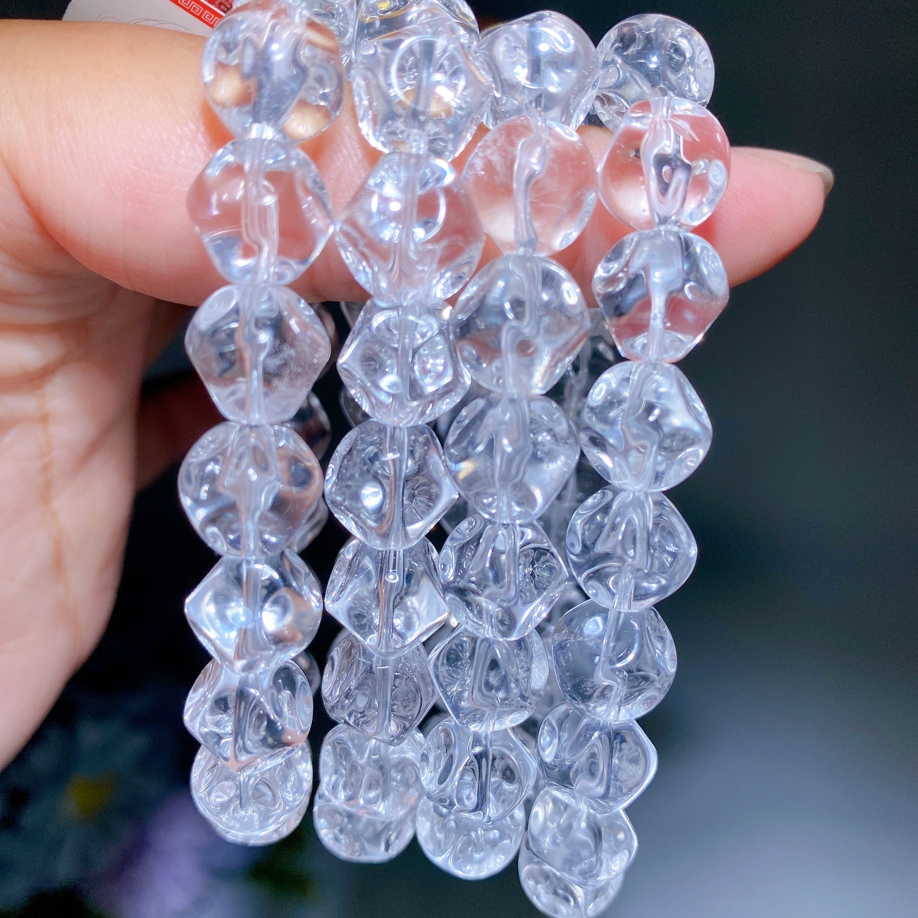 10mm Special Polyhedral Clear Quartz Bracelet