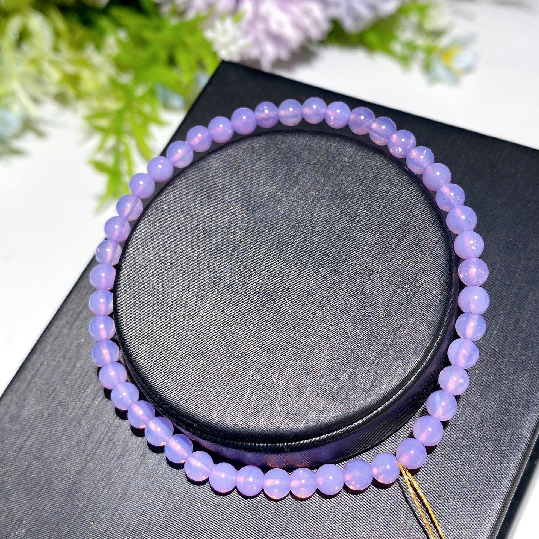 4mm Lavender Milky Amethyst Bracelet