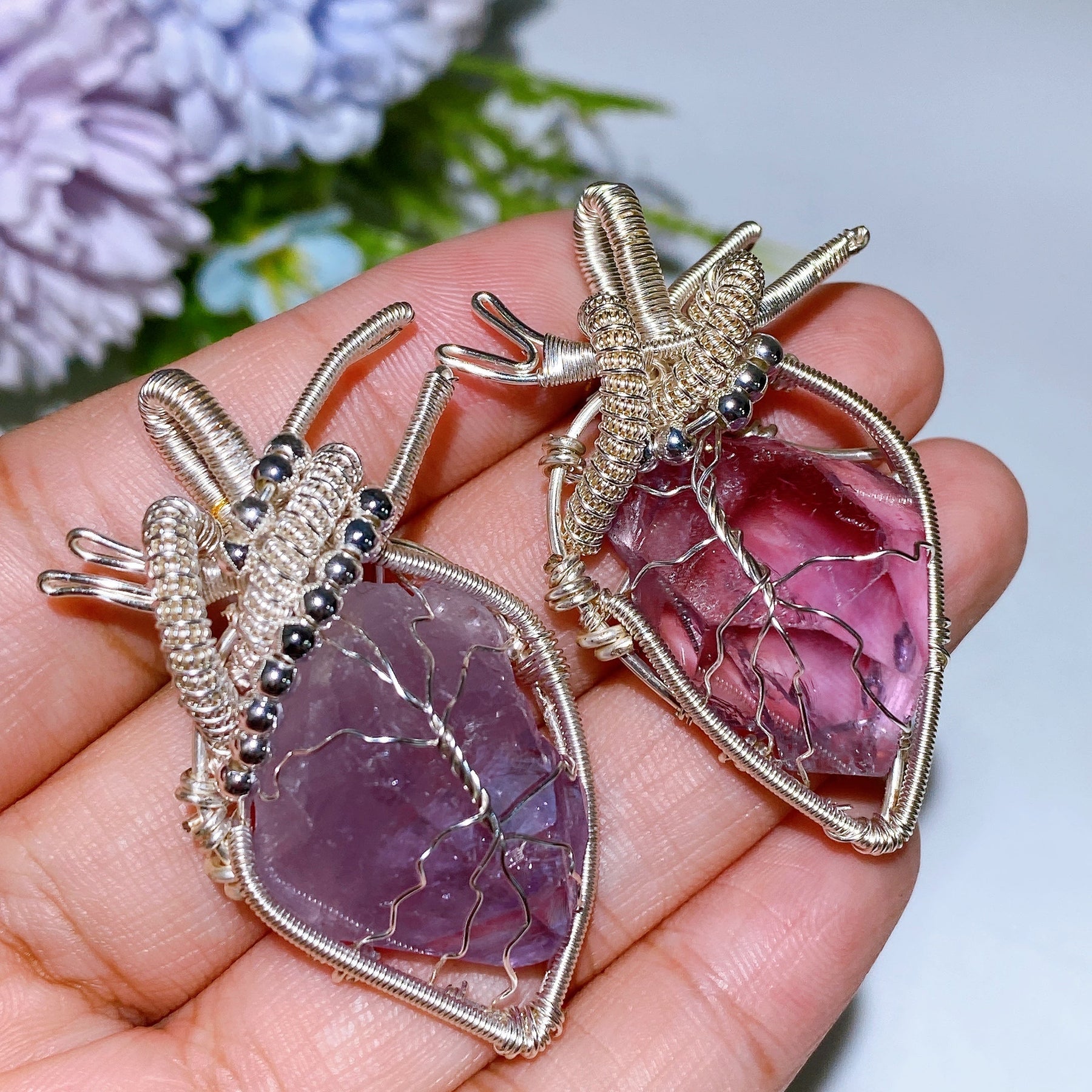 Copper Wrapping Crystal Pendant