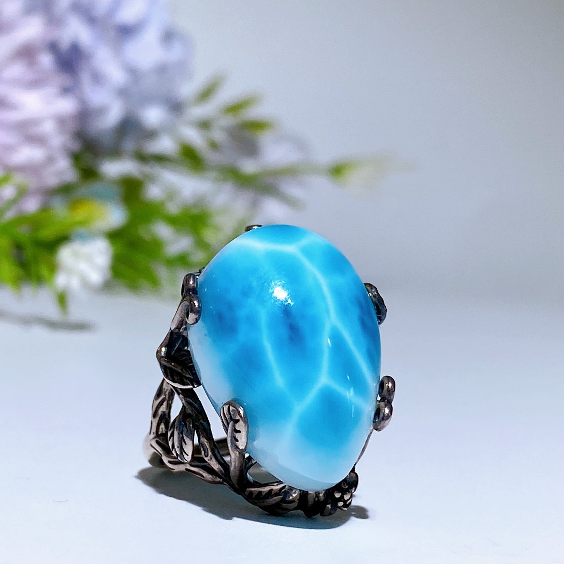 Sterling Silver Larimar Ring