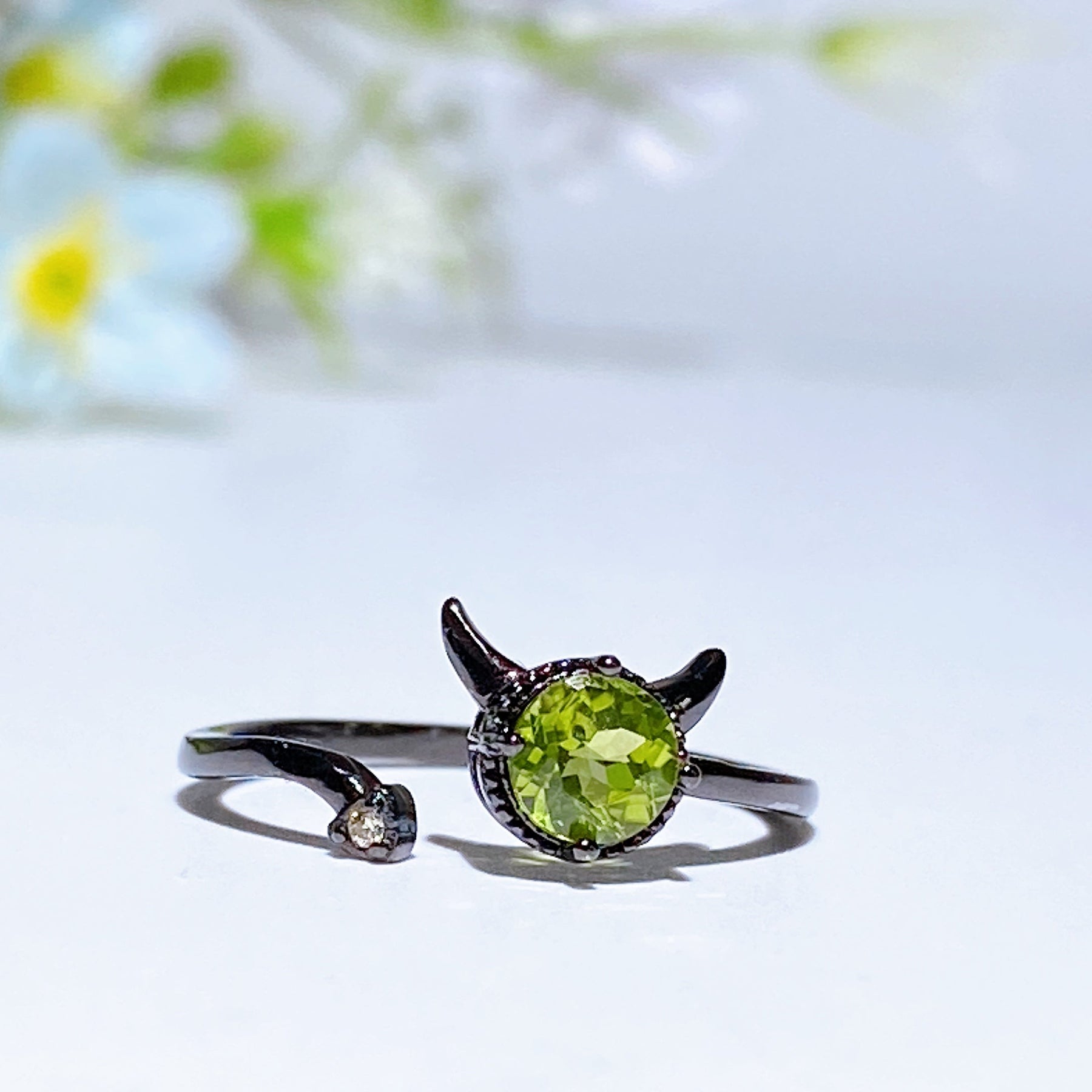 925 Silver Crystal Devil Ring