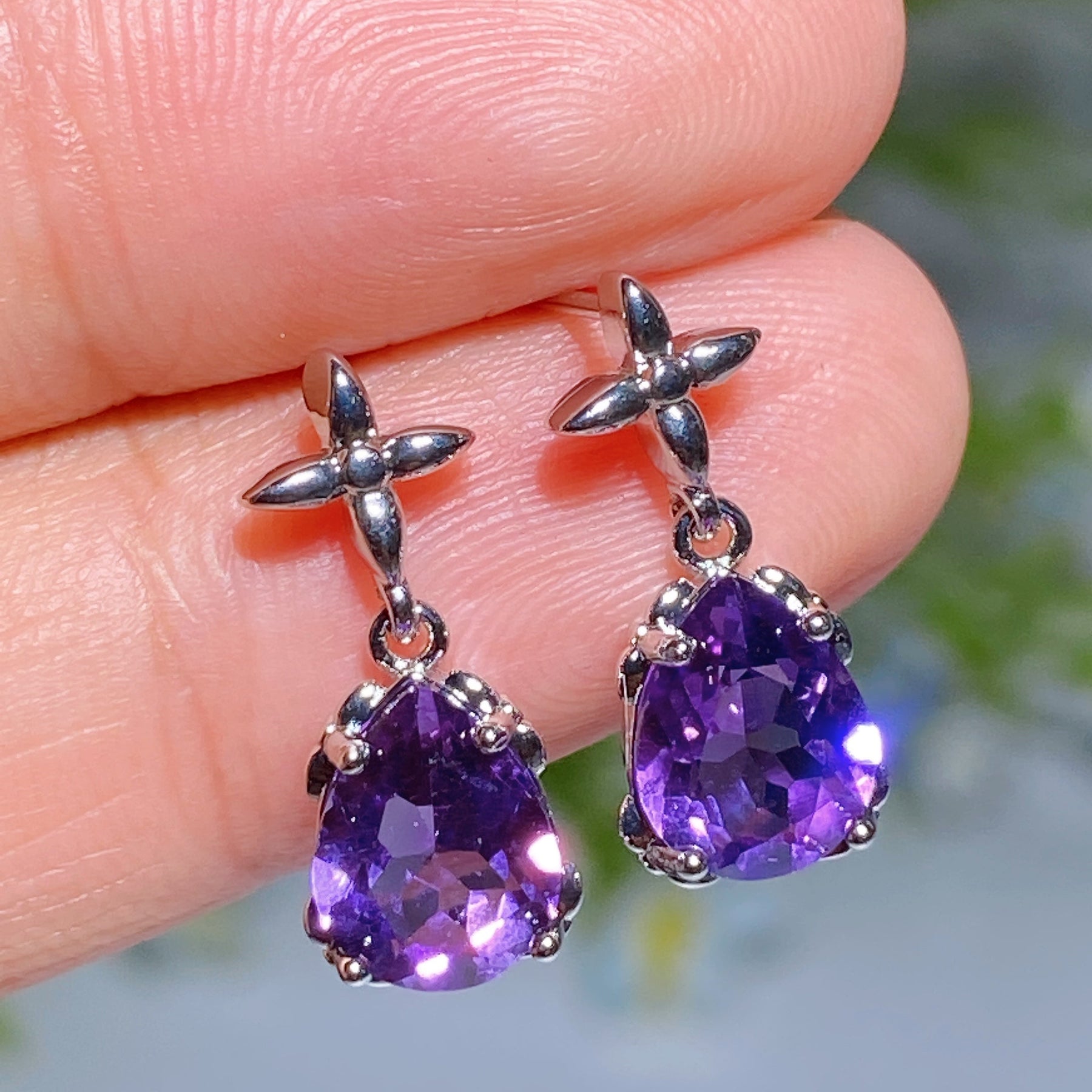 Copper Silver Plated Crystal Earrings Ear Stud