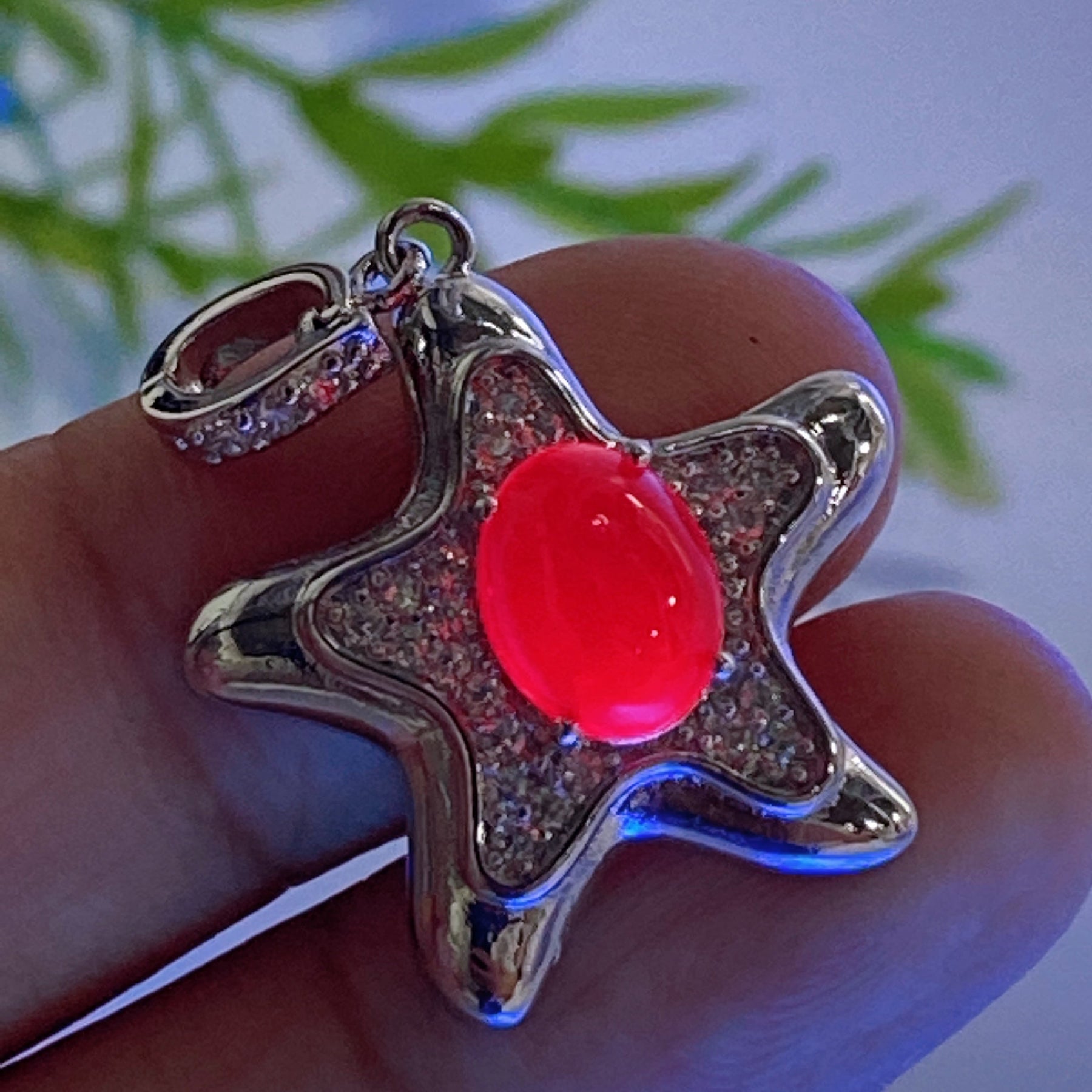 Copper Silver Plated Crystal Pendant