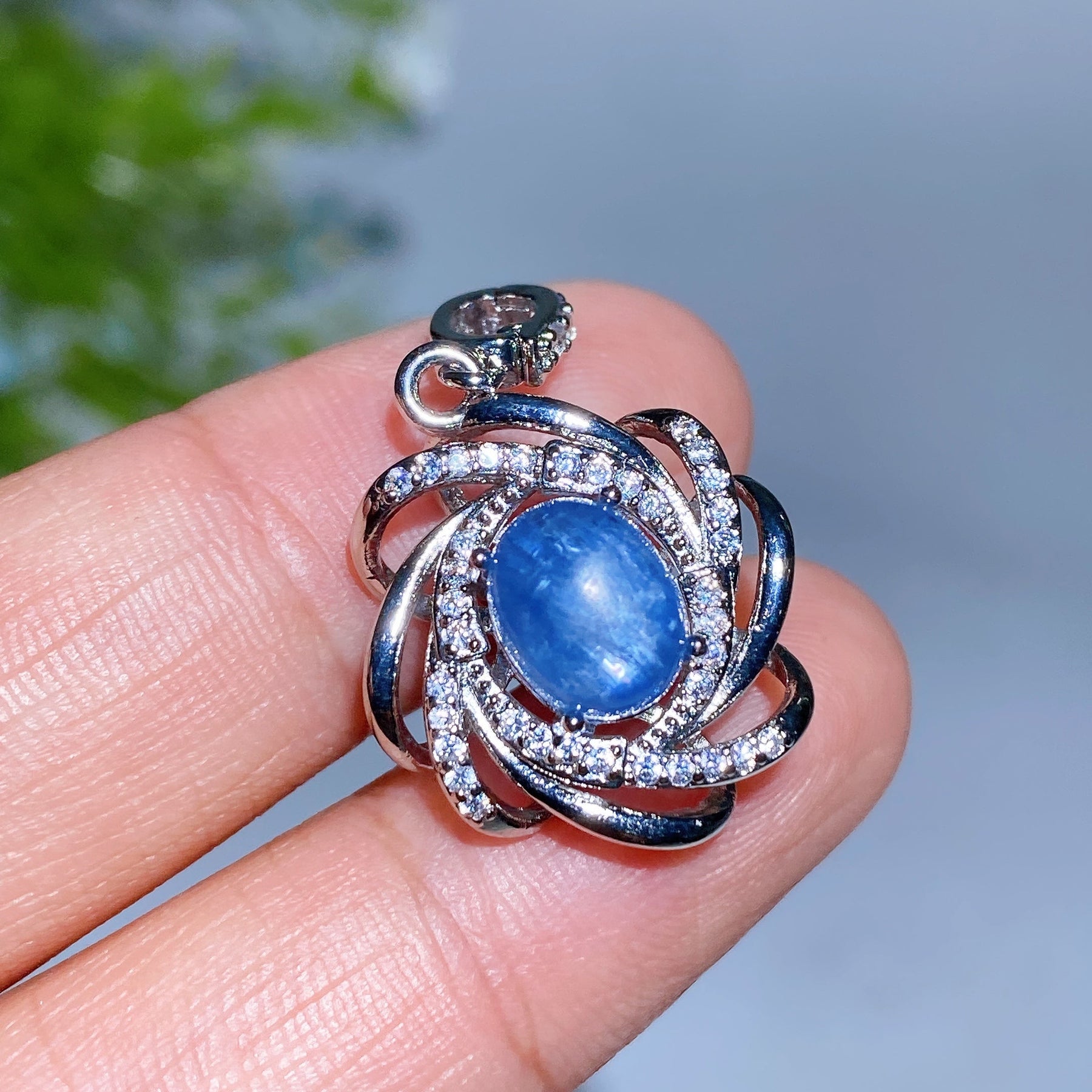Copper Silver Plated Crystal Pendant