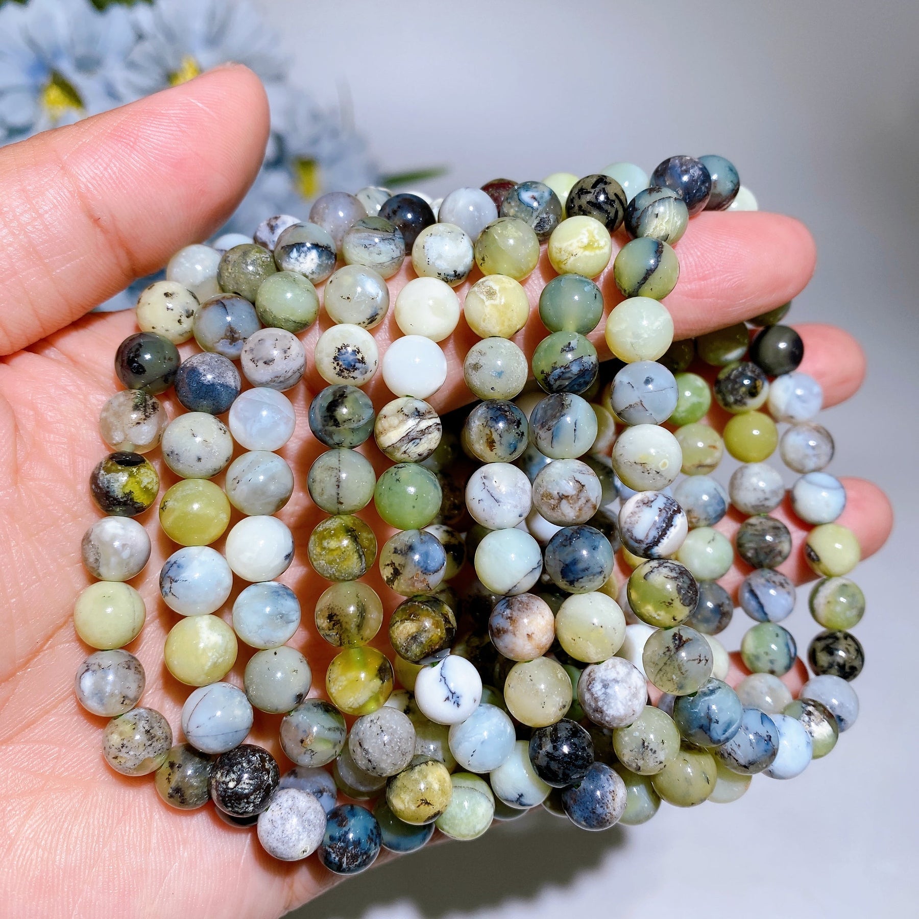 8mm Green Opal Bracelet