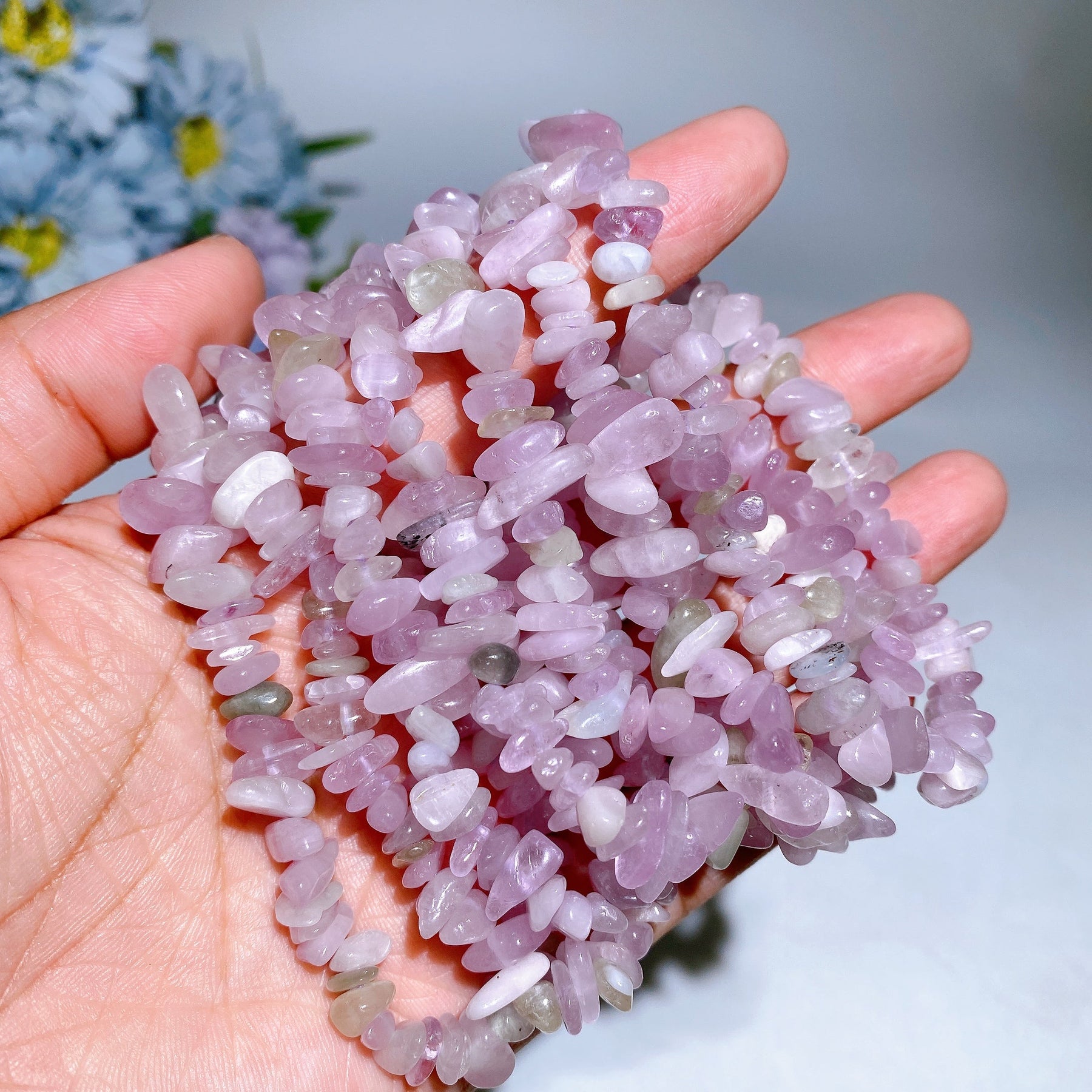 5-9mm Kunzite Chips Bracelet